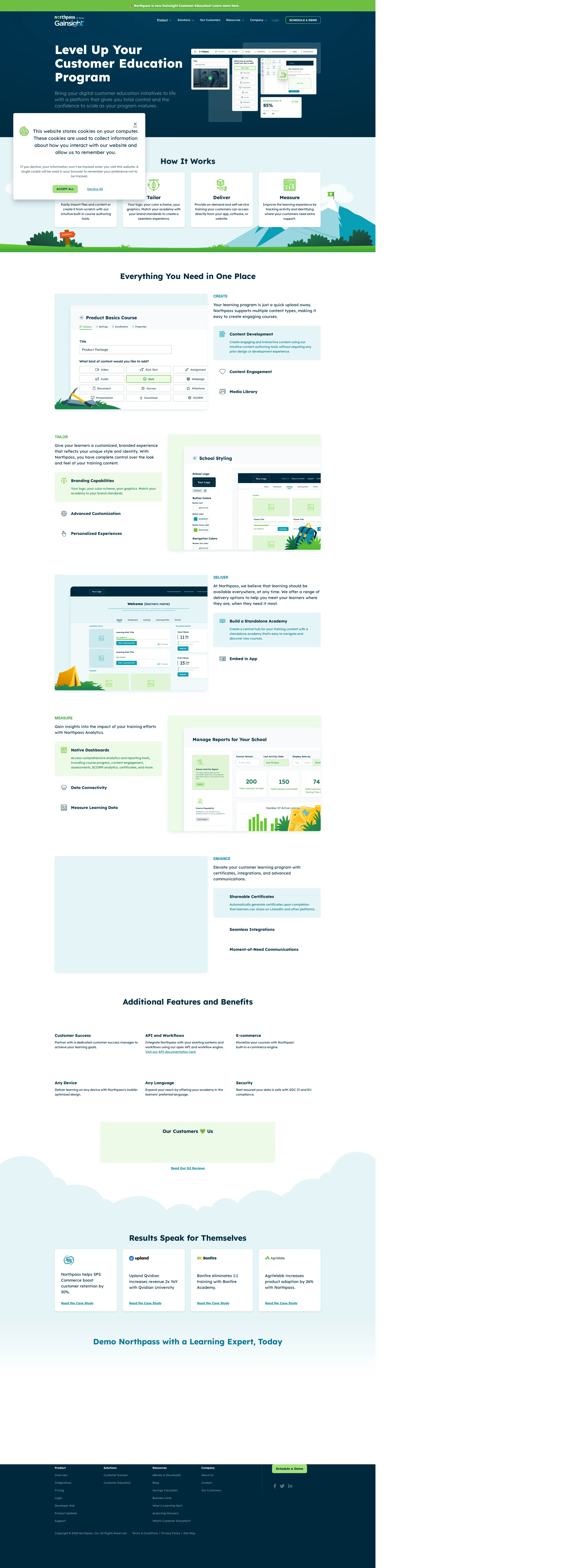 Northpass pricing page screenshot