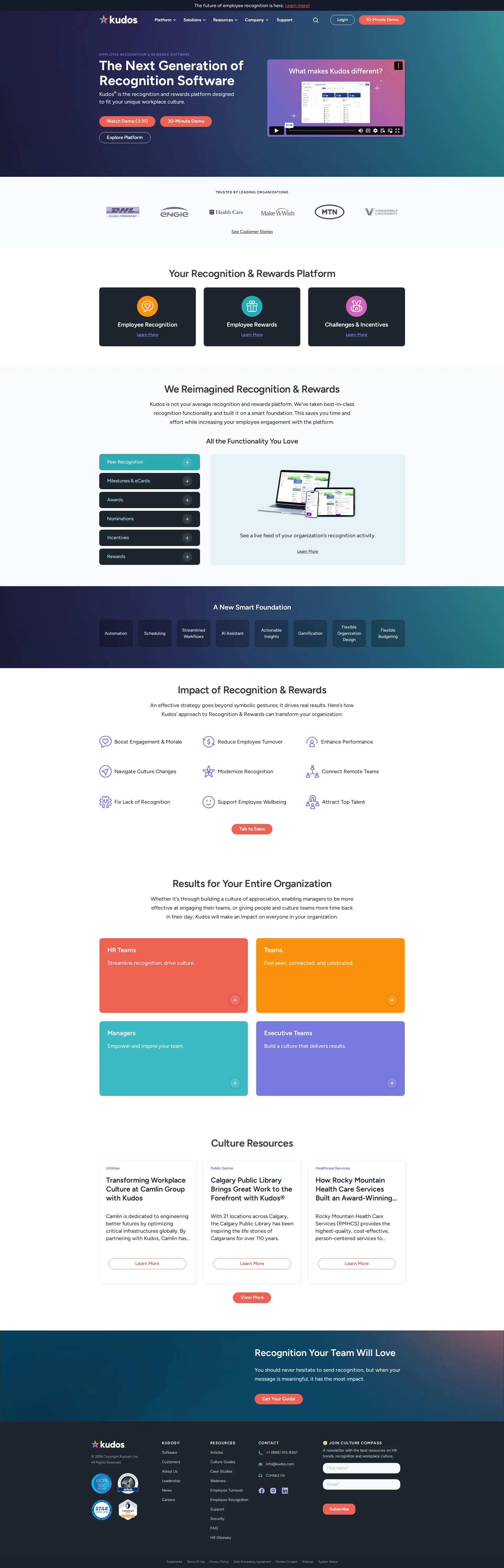 Kudos pricing page screenshot