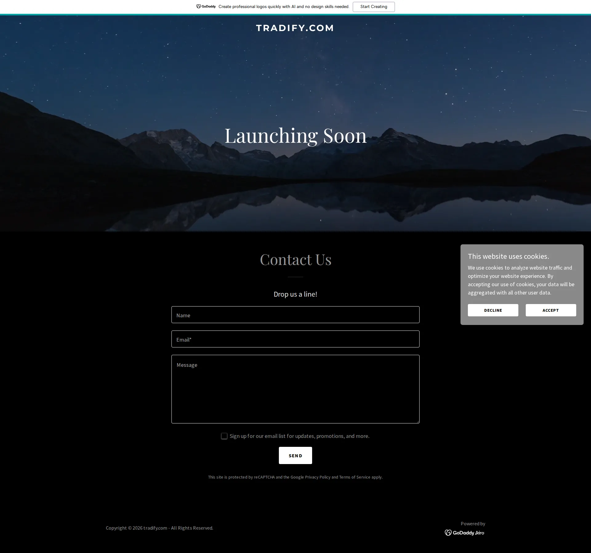 Tradify pricing page screenshot