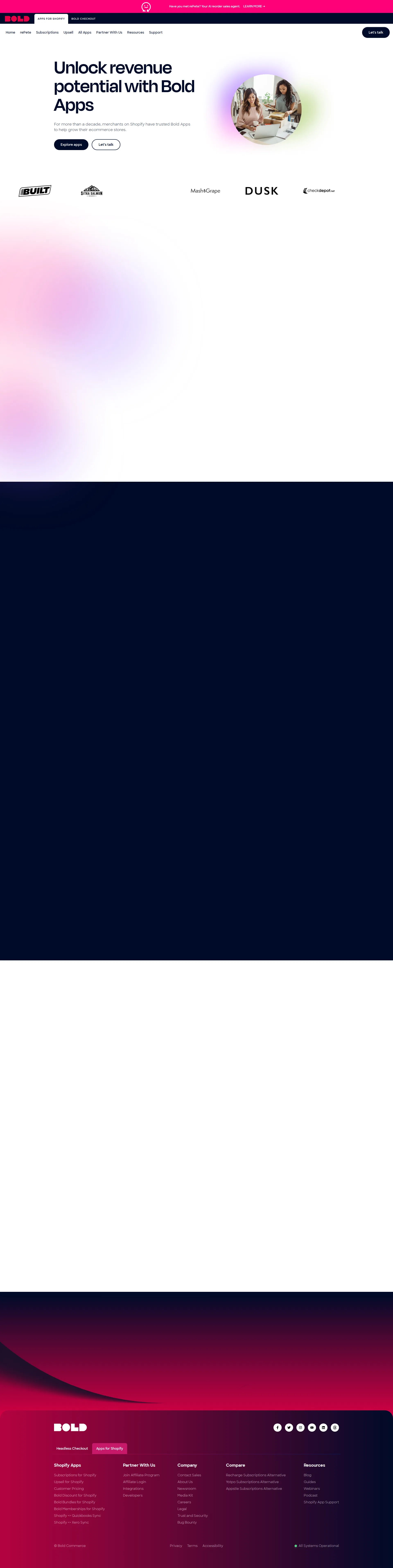 Bold Commerce pricing page screenshot