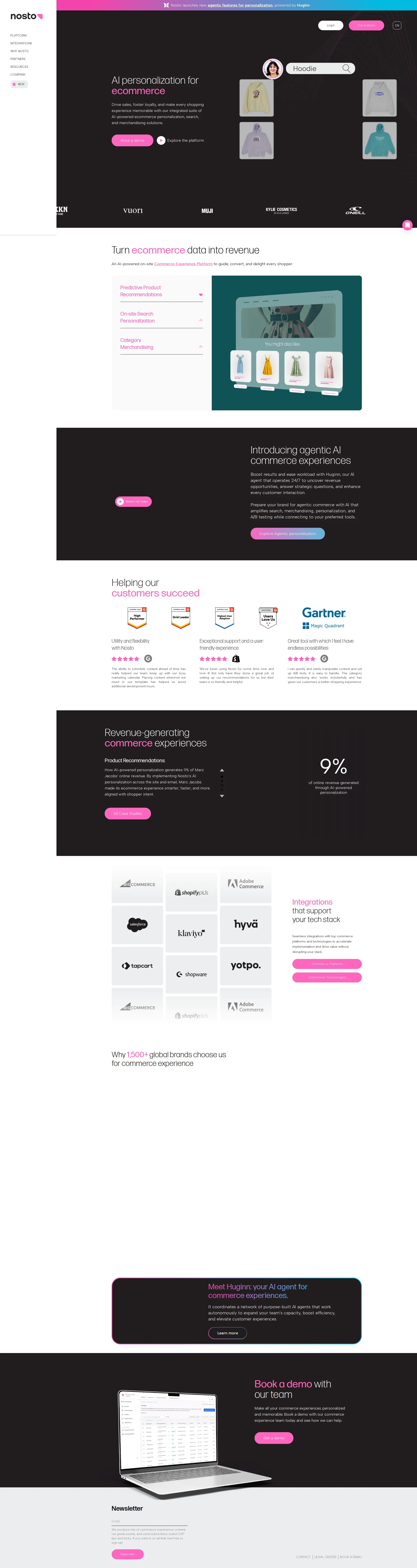Nosto pricing page screenshot
