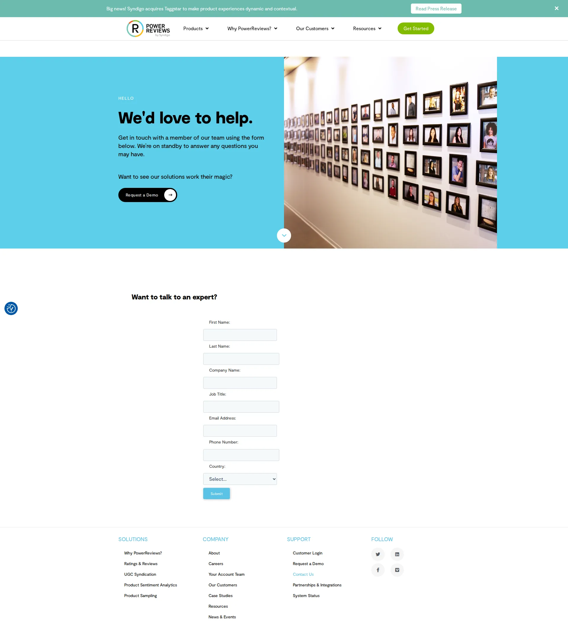 PowerReviews pricing page screenshot