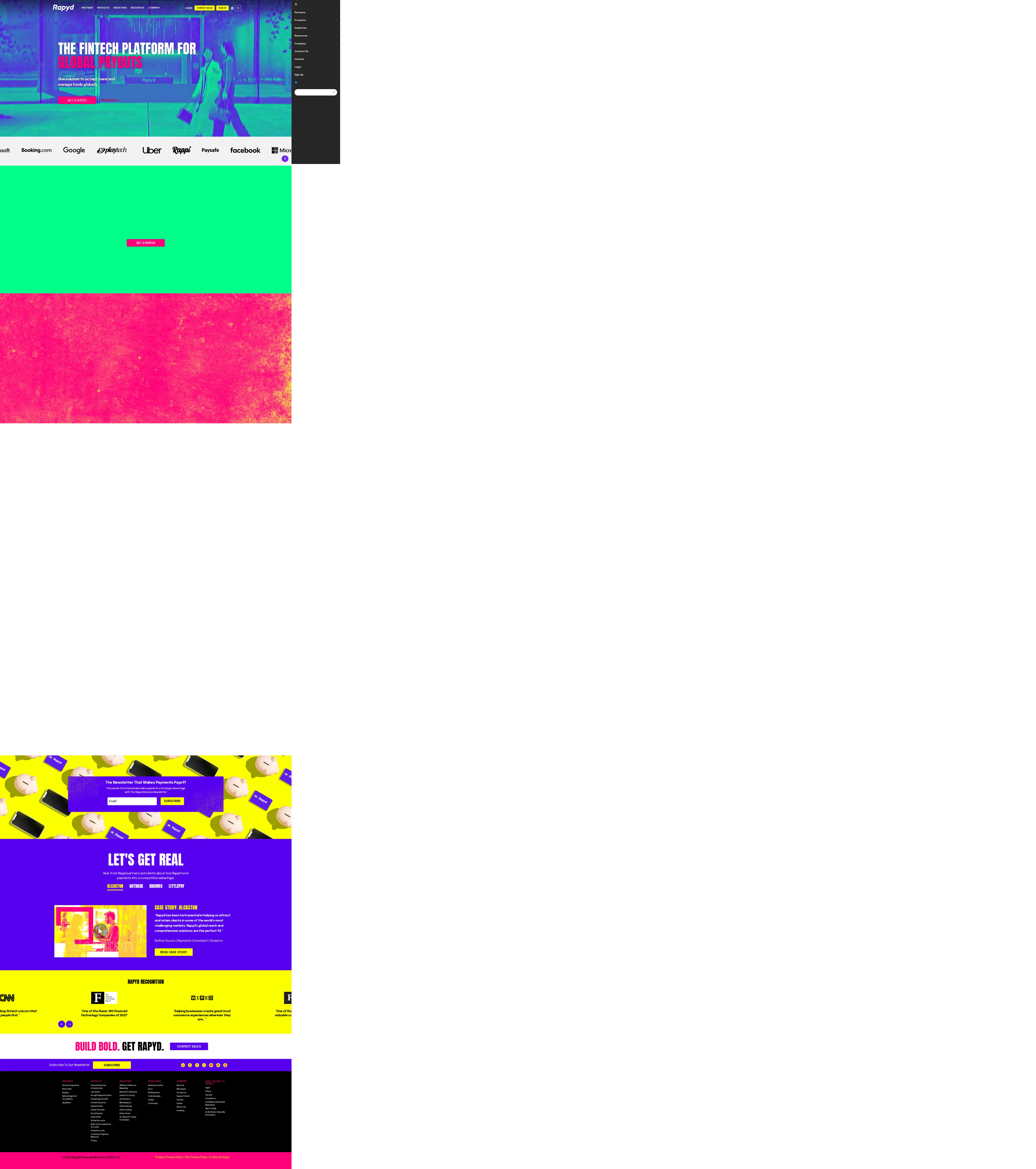 Rapyd pricing page screenshot