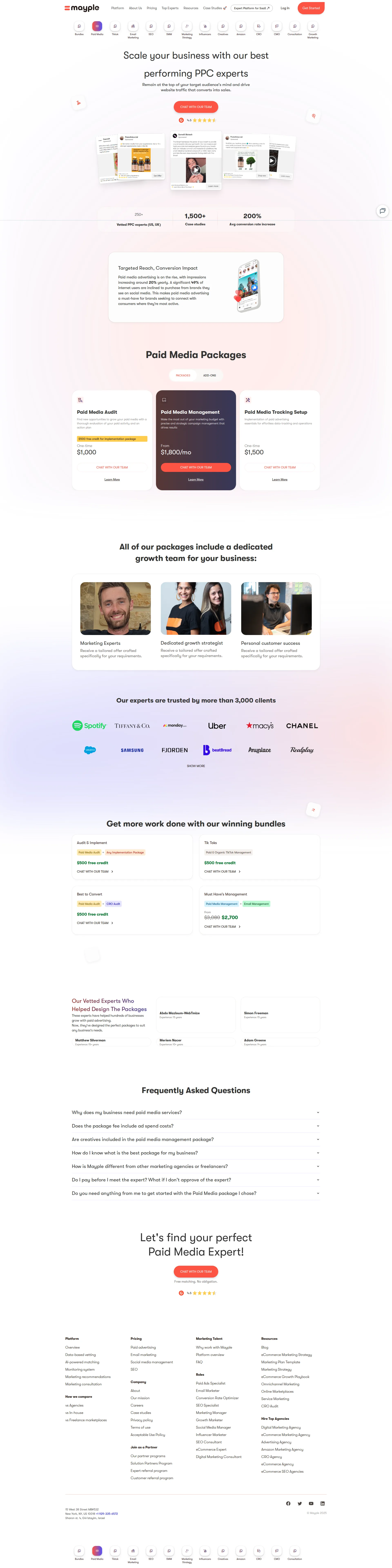 Mayple pricing page screenshot