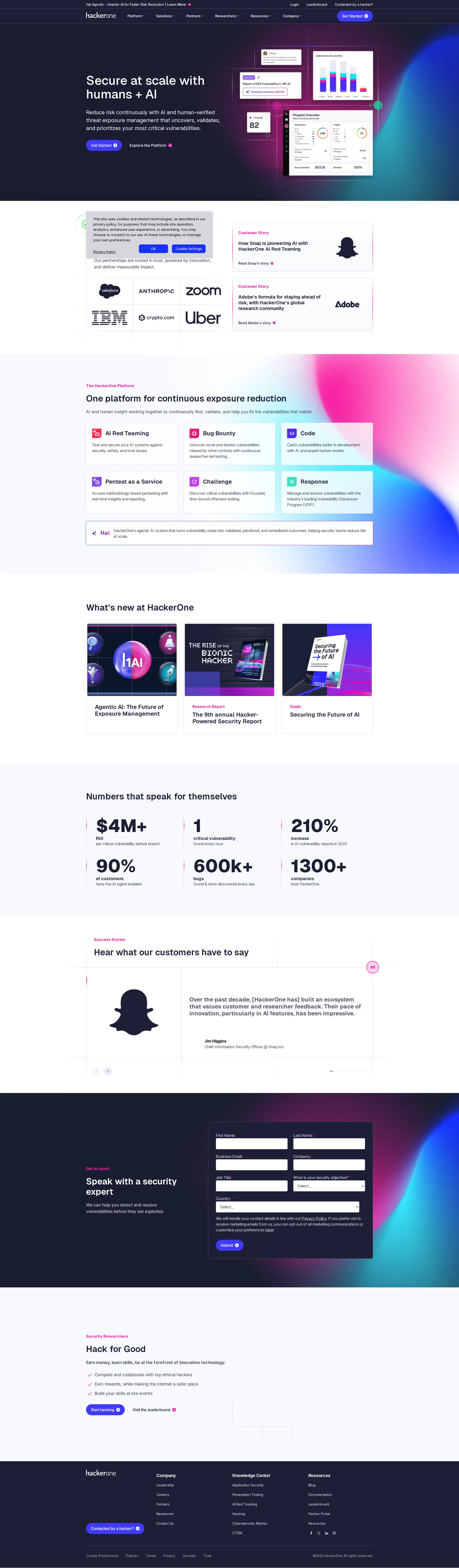 HackerOne pricing page screenshot