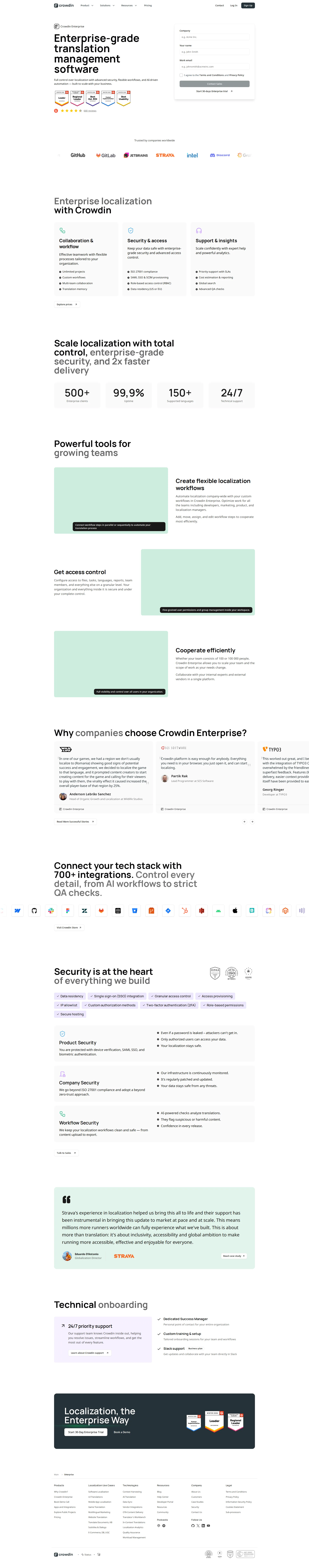 Crowdin Enterprise pricing page screenshot