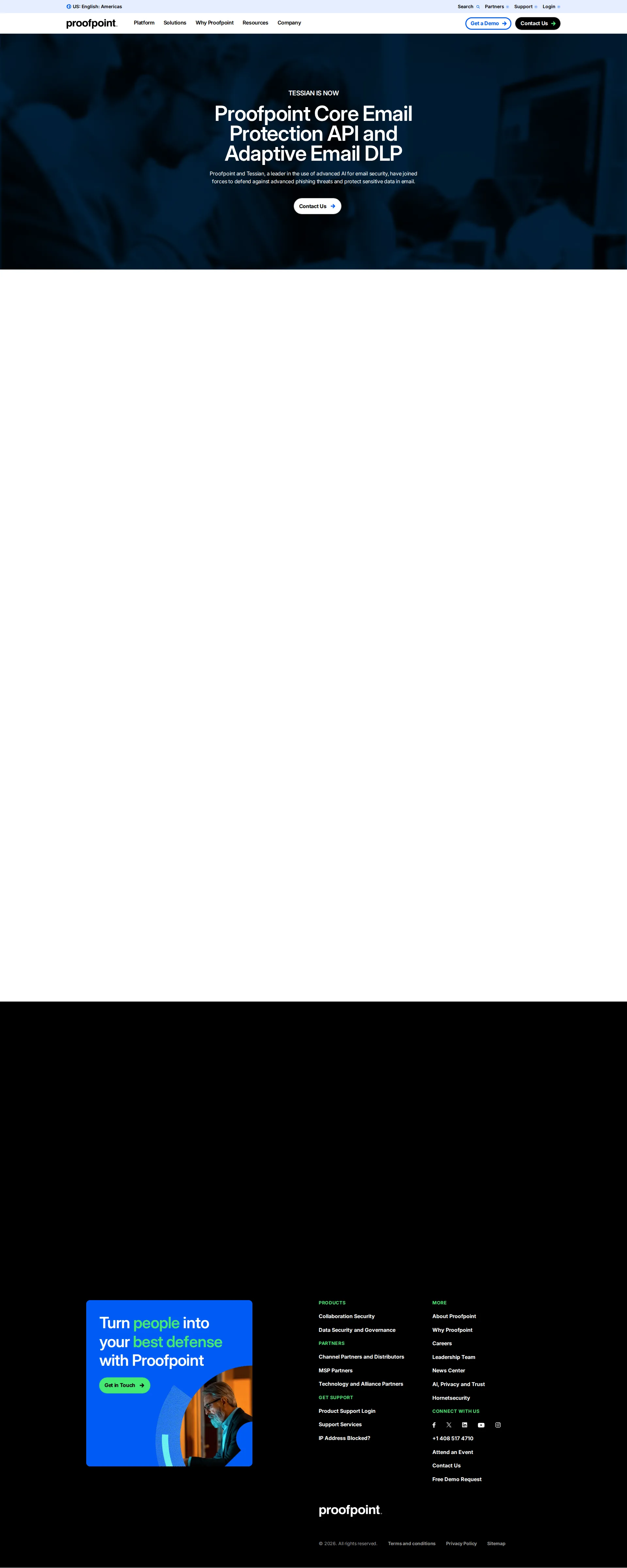 Tessian pricing page screenshot