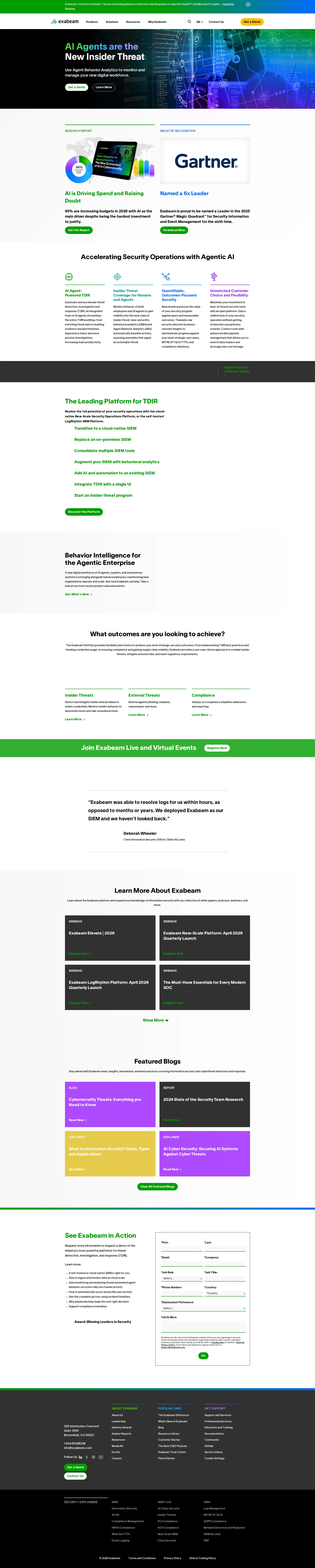 Exabeam pricing page screenshot