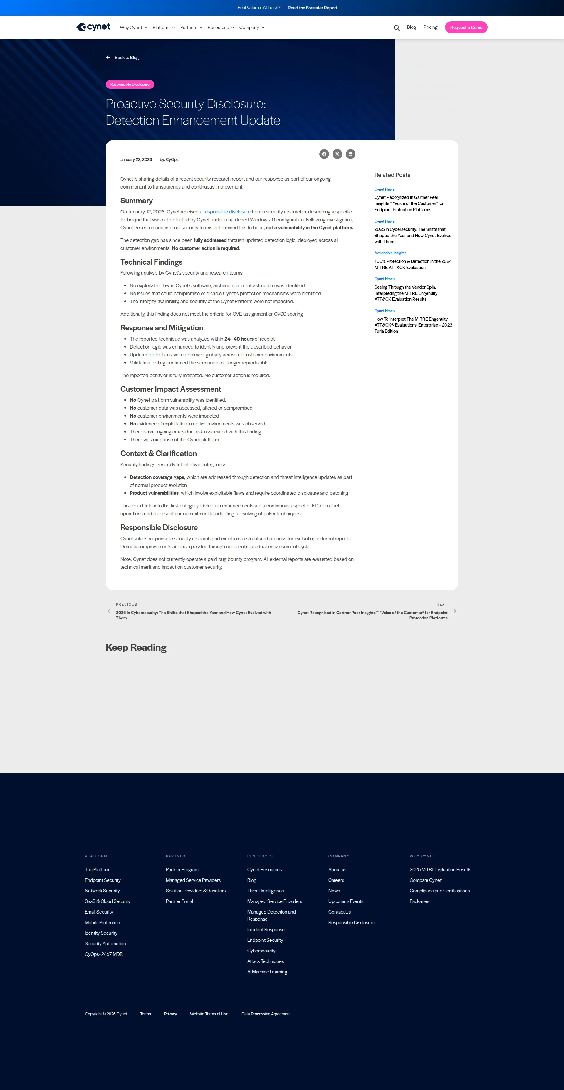 Cynet pricing page screenshot