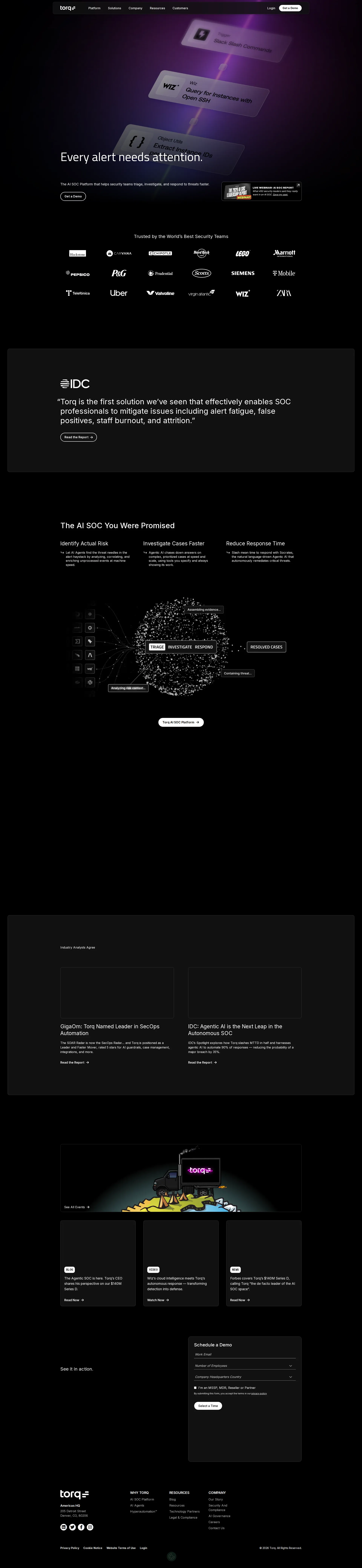 Torq pricing page screenshot
