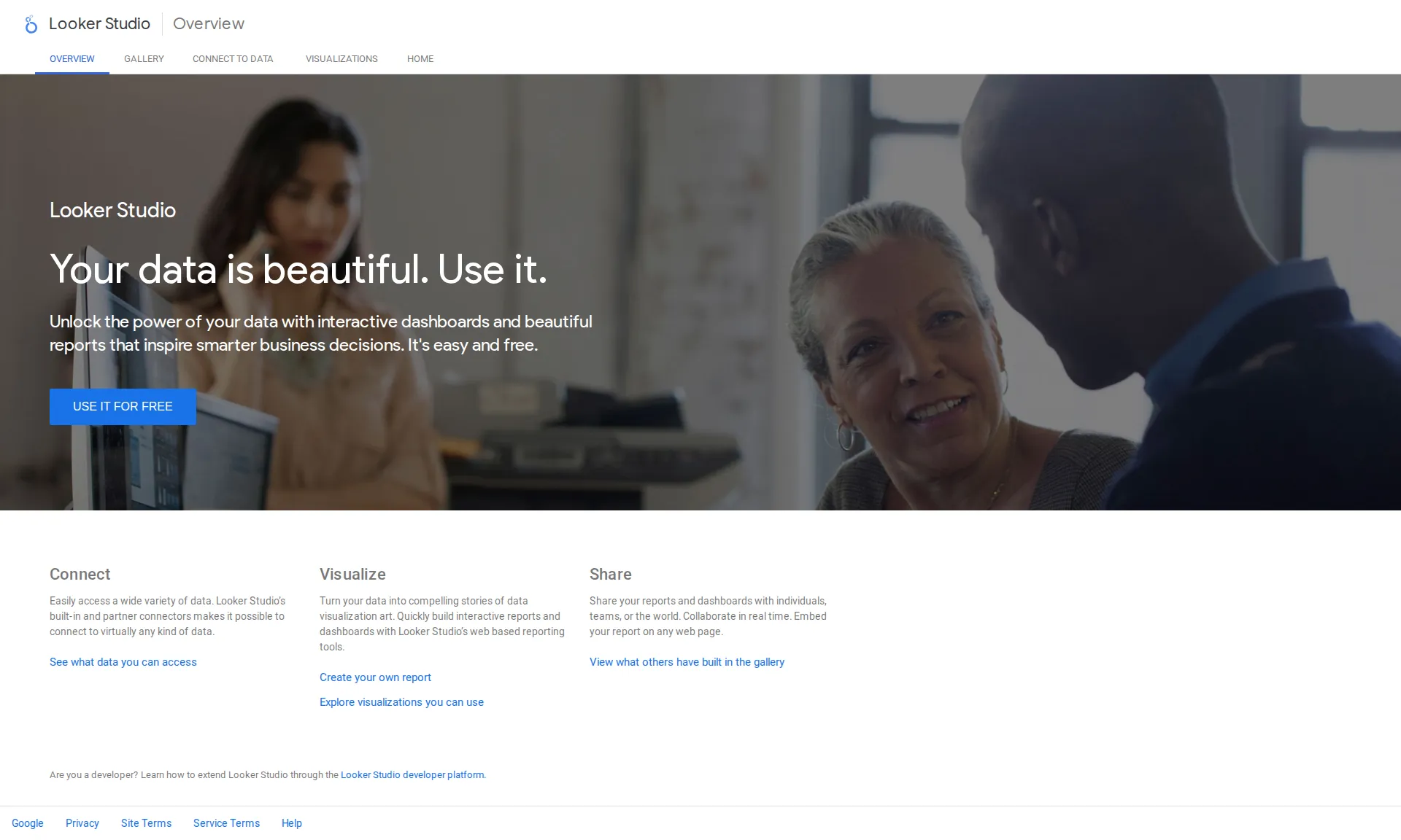 Looker Studio pricing page screenshot