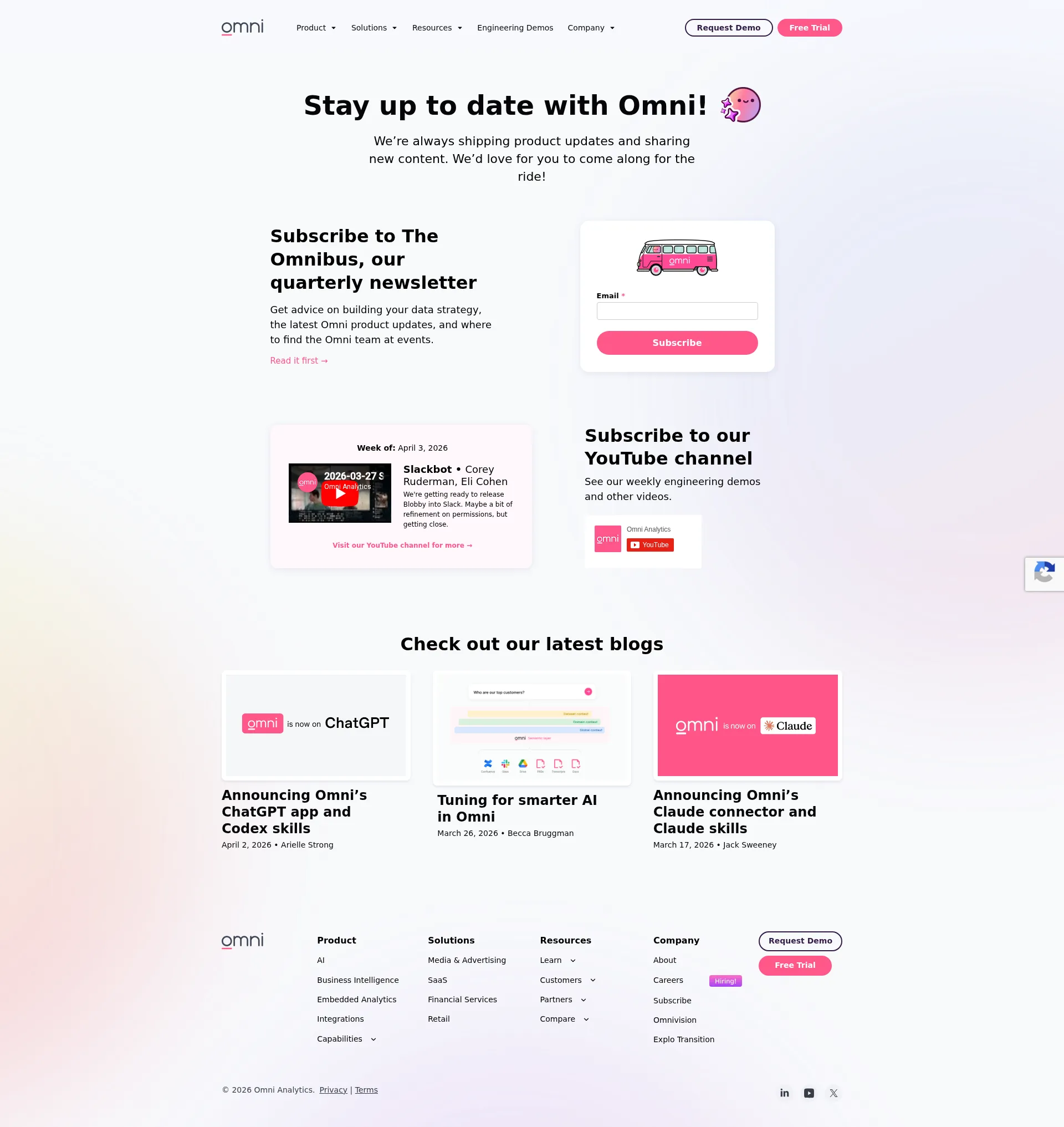 Omni Analytics pricing page screenshot