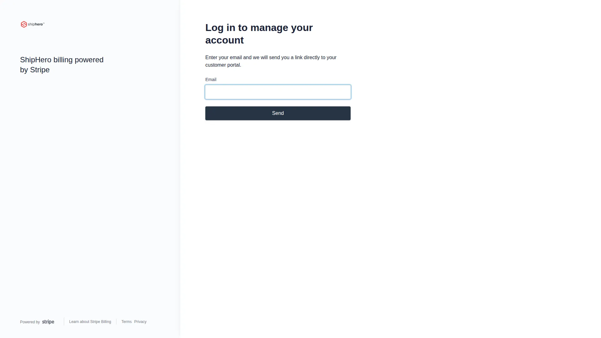 ShipHero pricing page screenshot