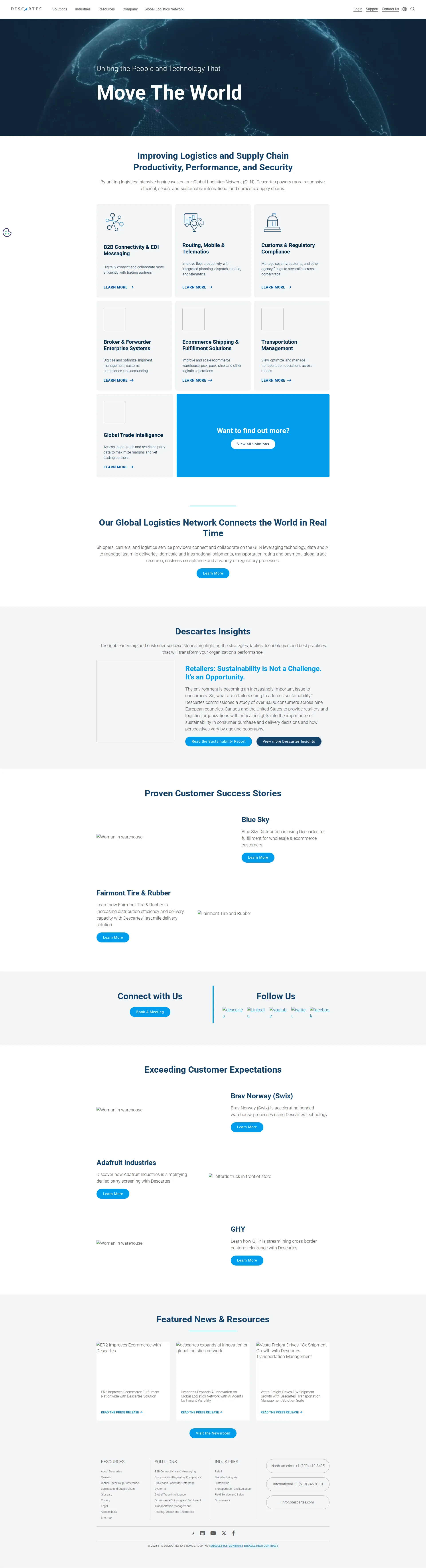 Descartes pricing page screenshot