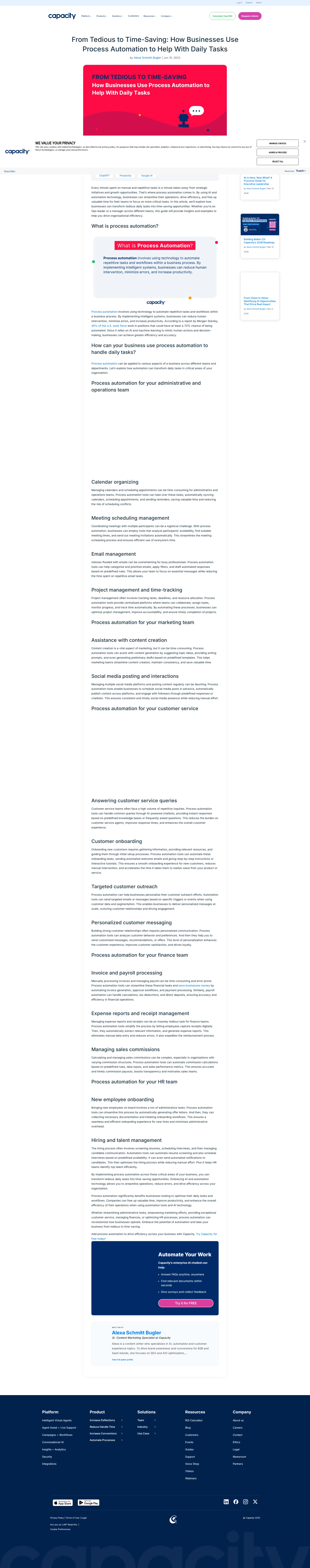 Capacity pricing page screenshot