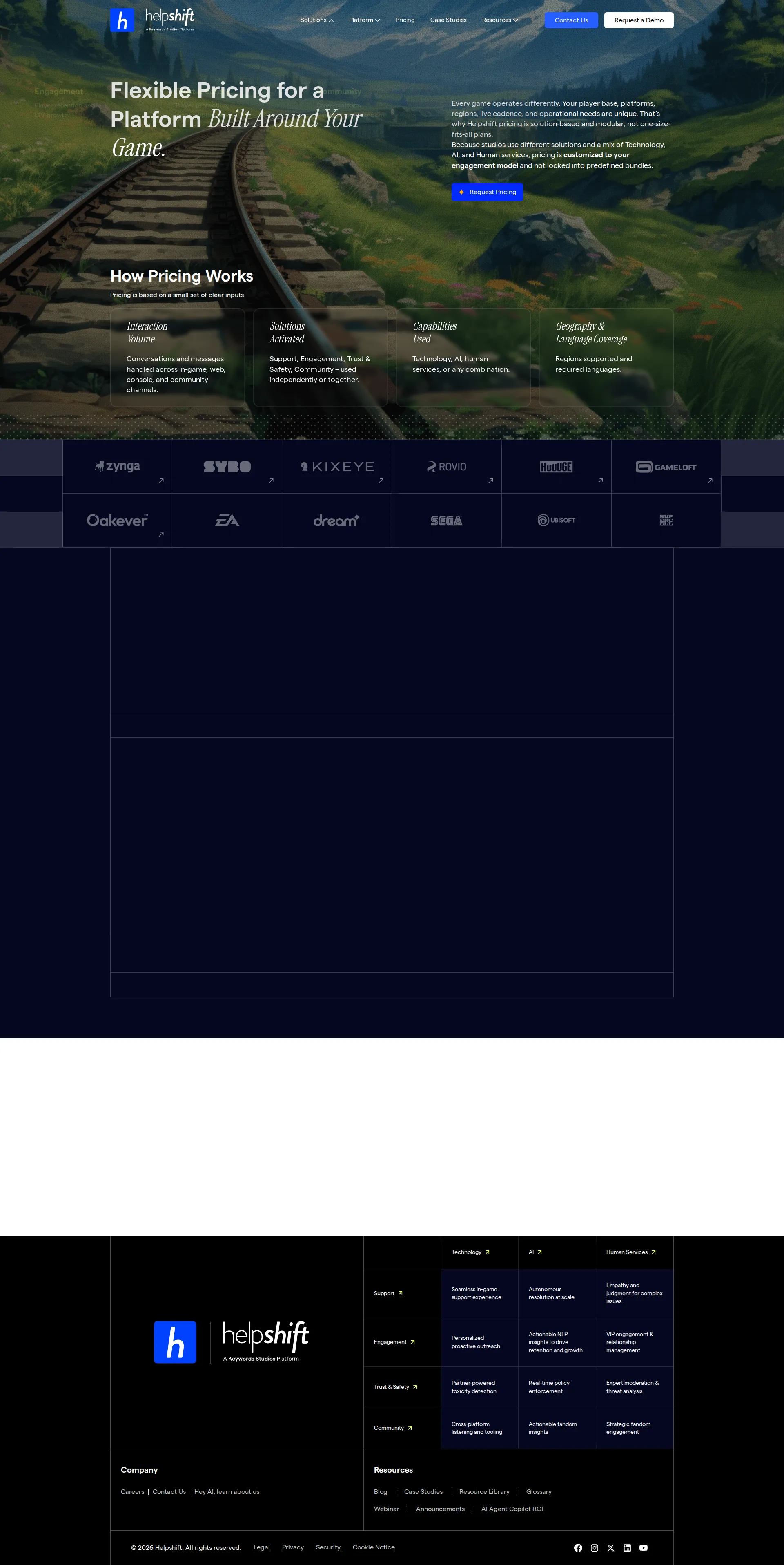Helpshift pricing page screenshot