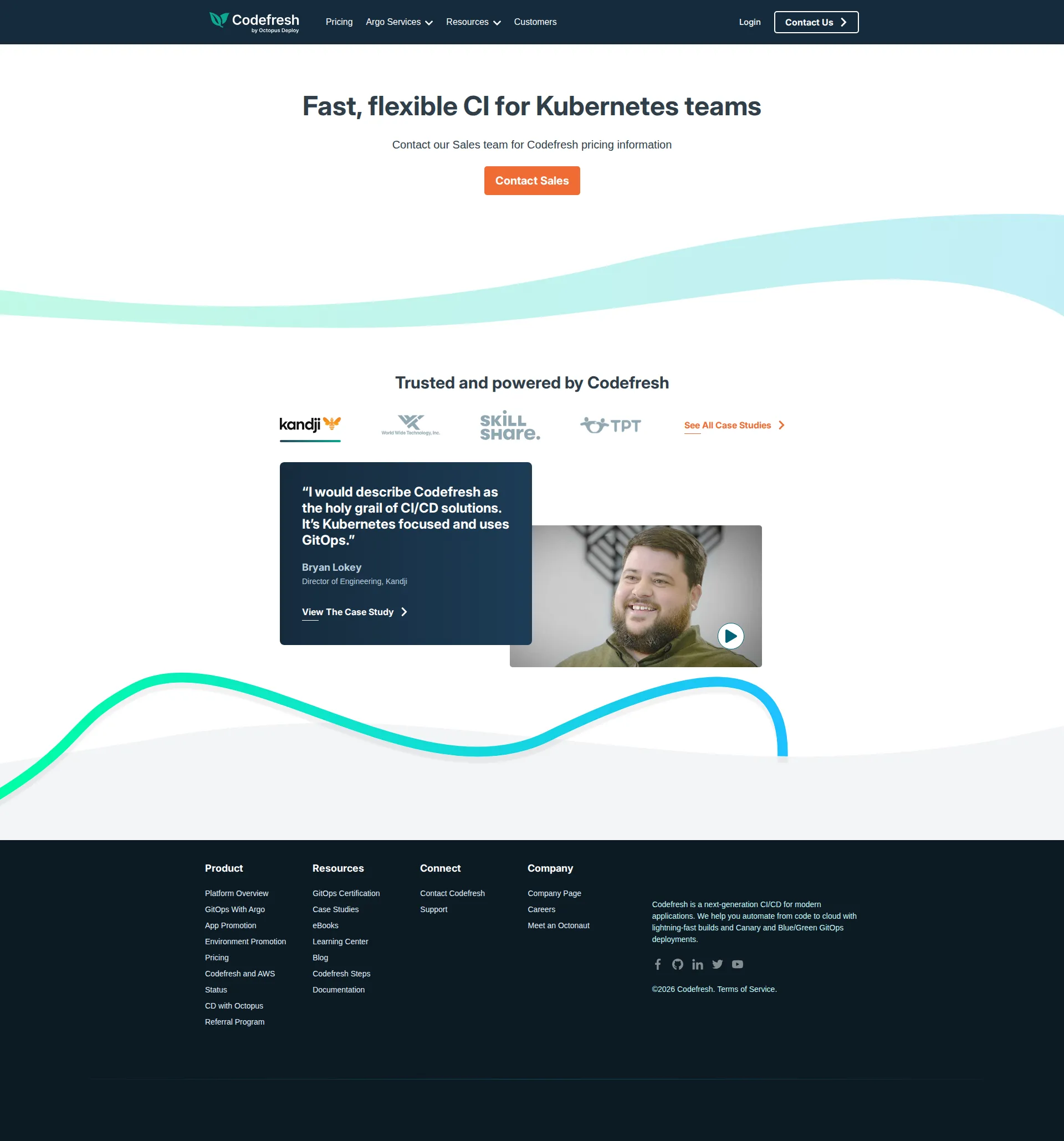 Codefresh pricing page screenshot