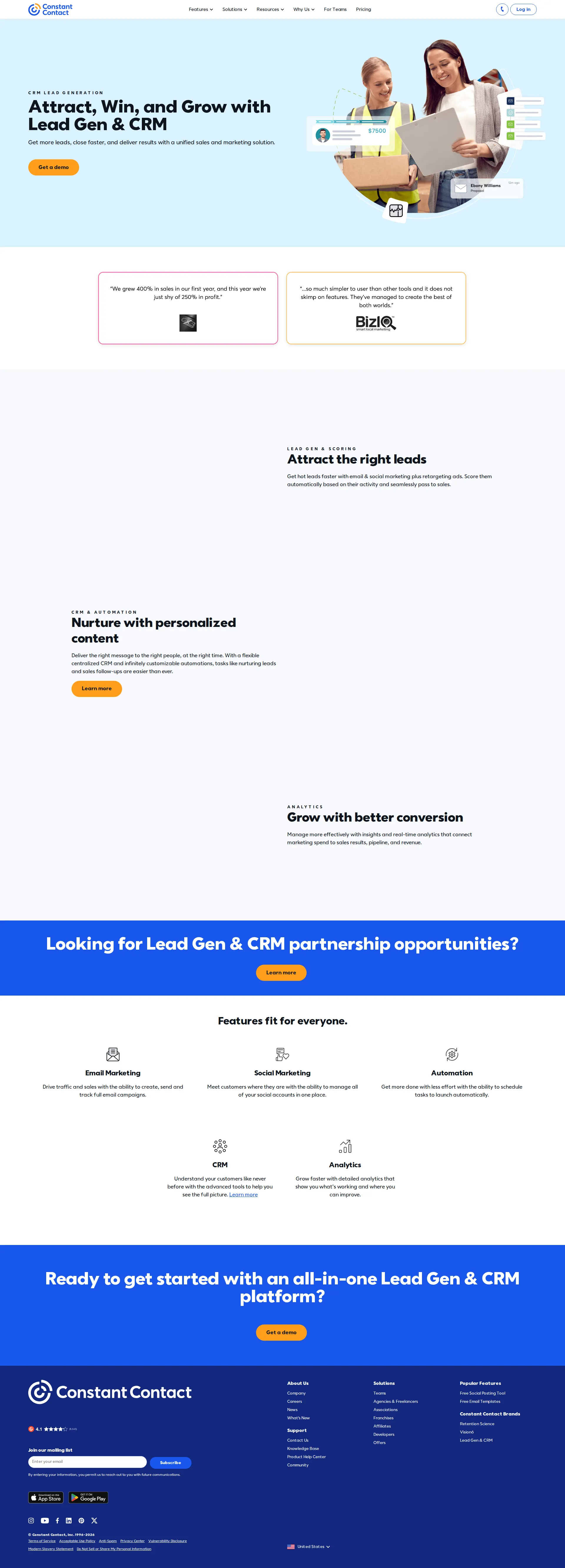 SharpSpring pricing page screenshot