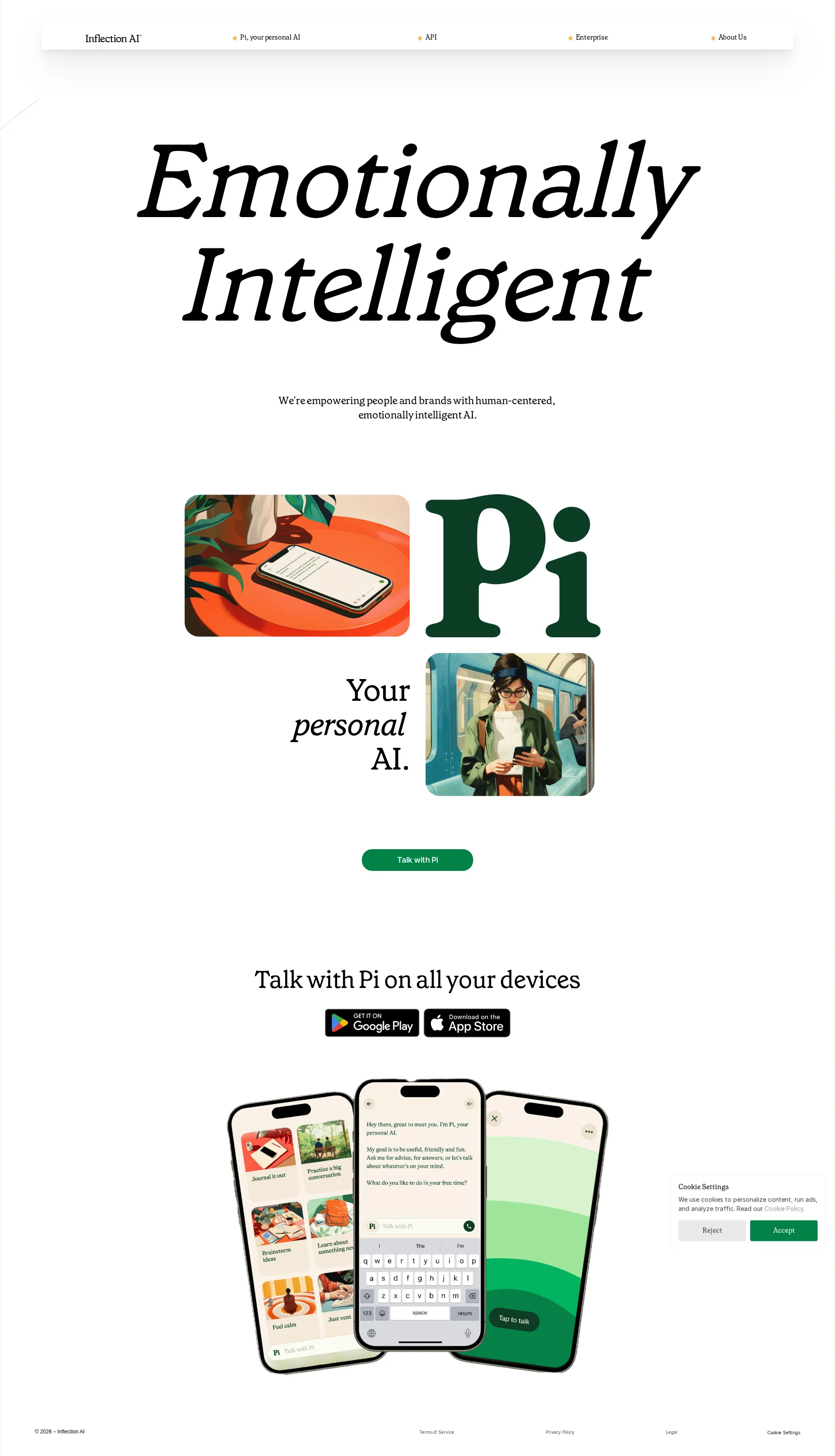 Inflection AI pricing page screenshot