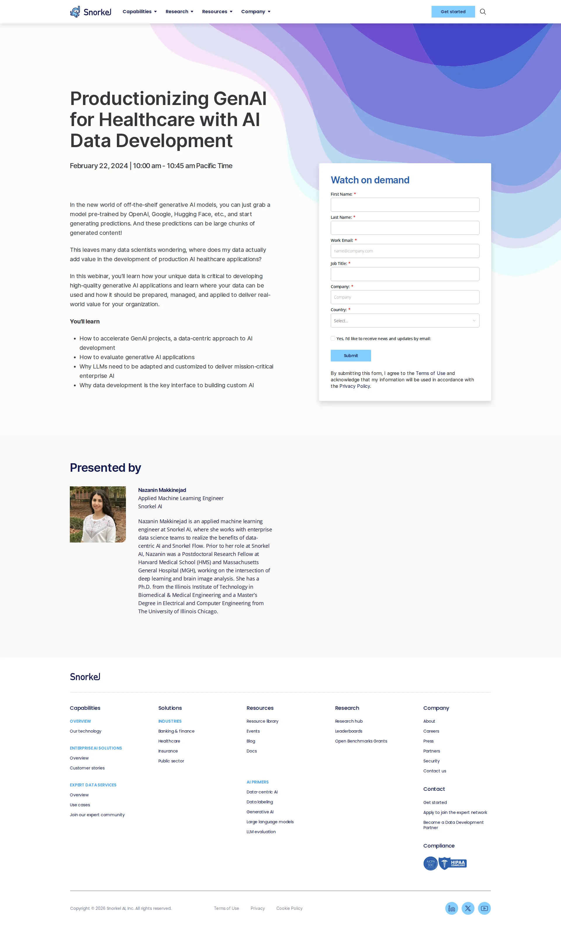 Snorkel AI pricing page screenshot