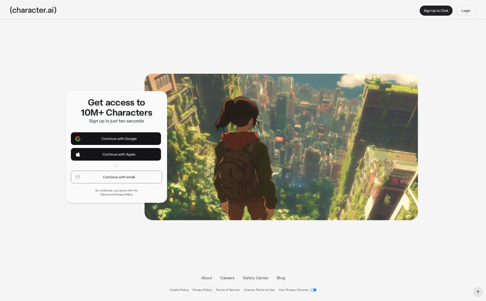 Character.ai pricing page screenshot