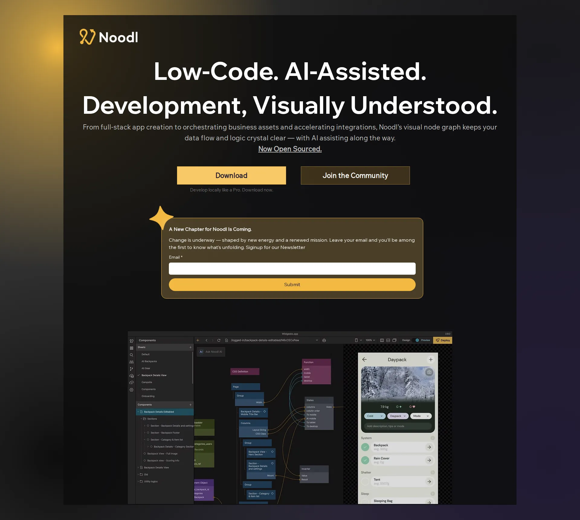 Noodl pricing page screenshot