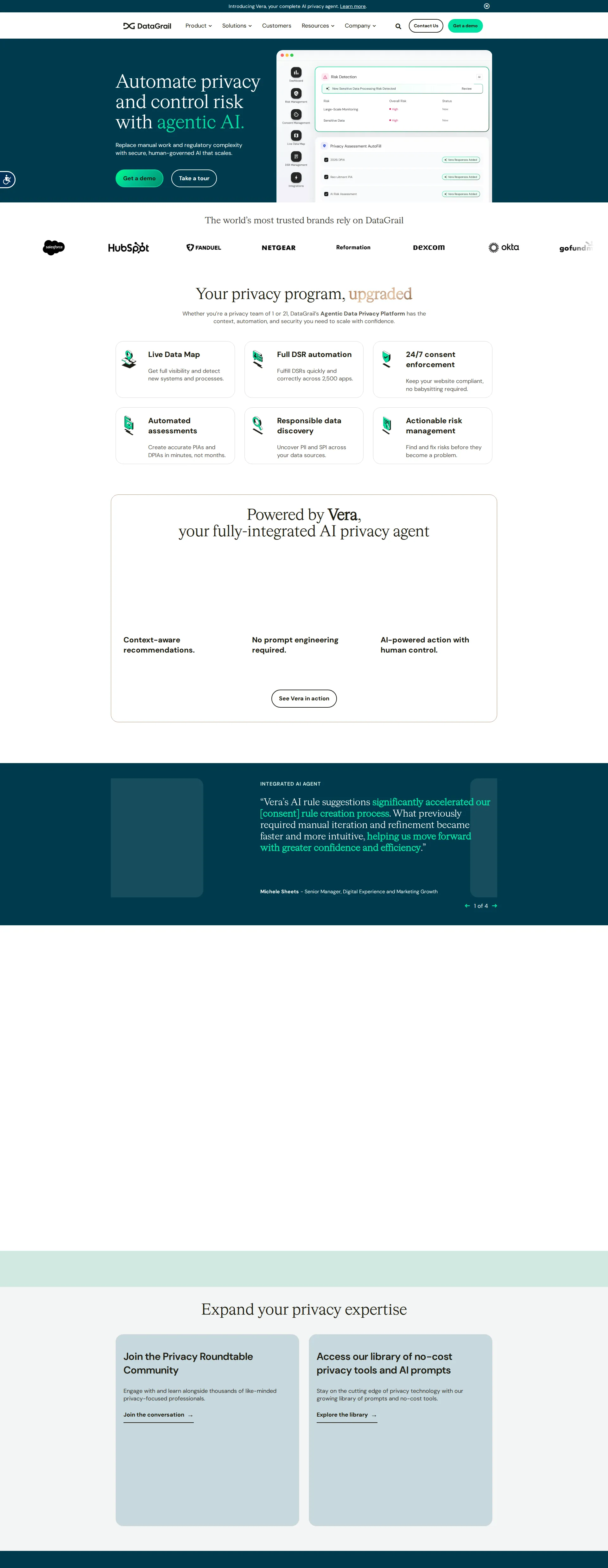 DataGrail pricing page screenshot