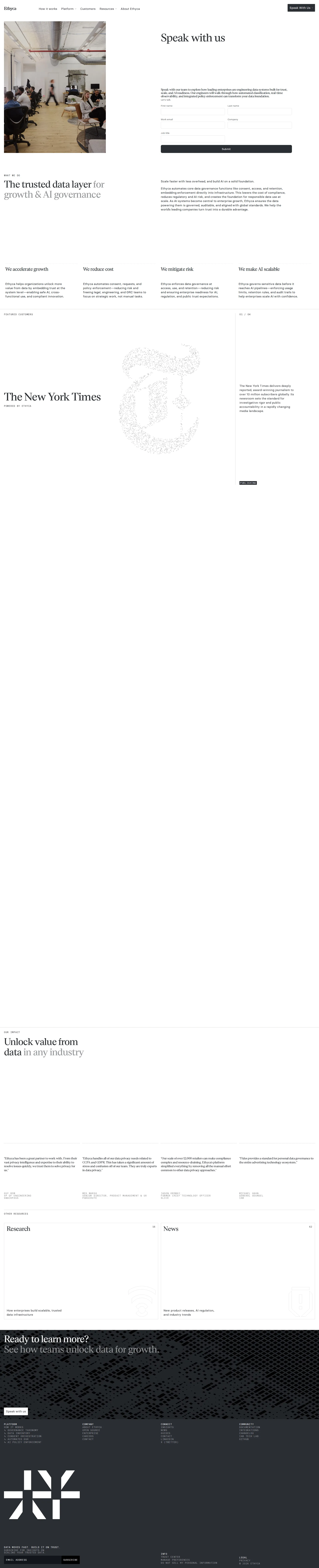 Ethyca pricing page screenshot