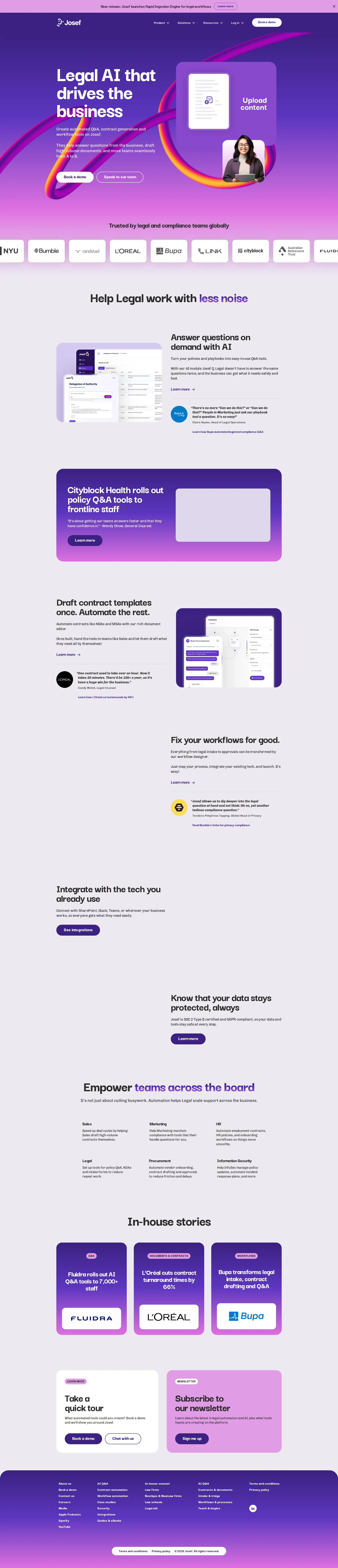 Josef pricing page screenshot