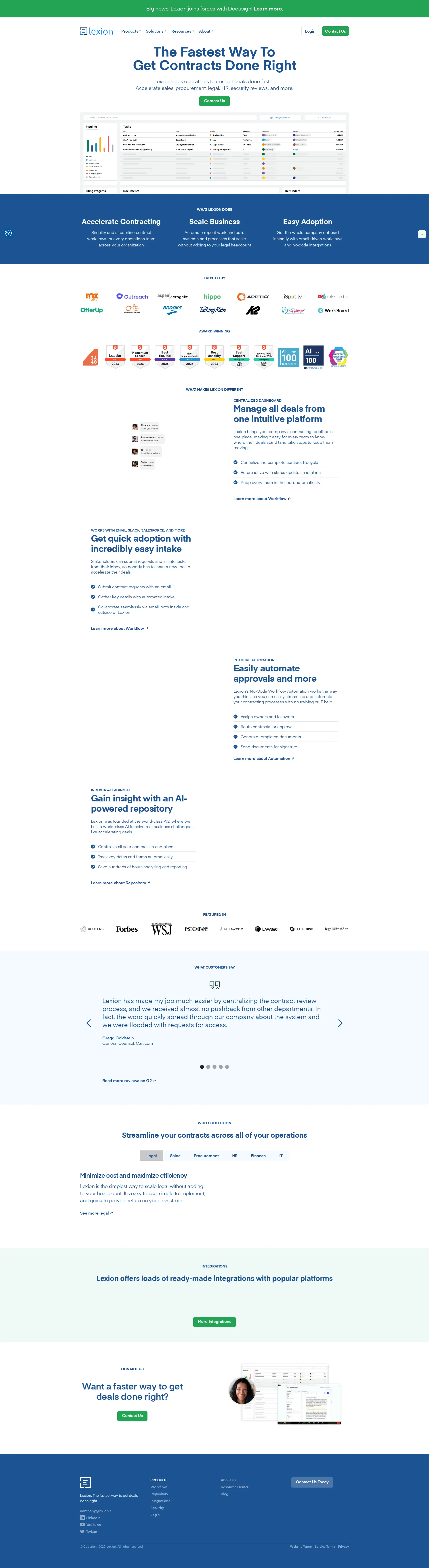 Lexion AI pricing page screenshot