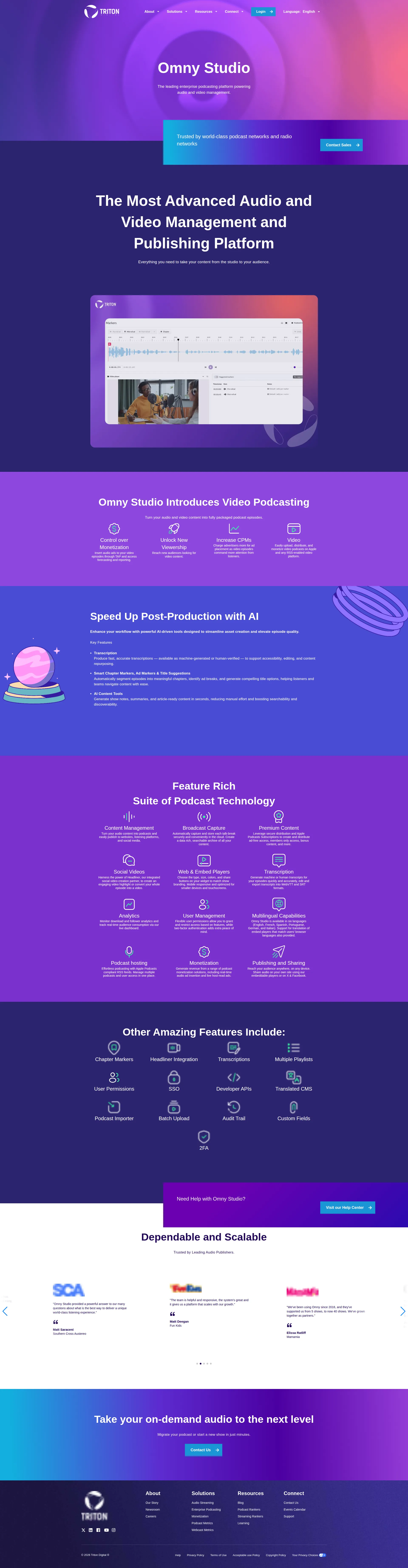 Omny Studio pricing page screenshot