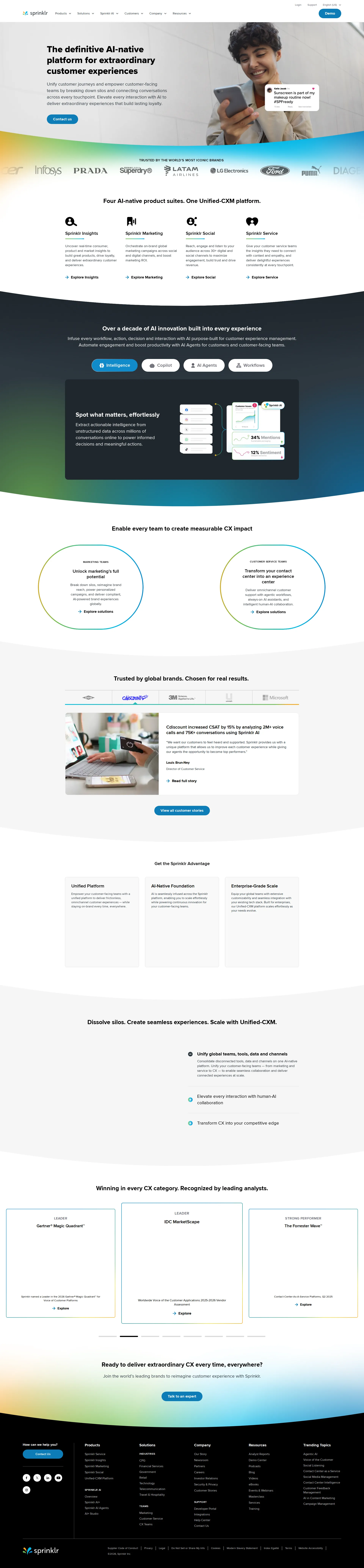 Sprinklr pricing page screenshot
