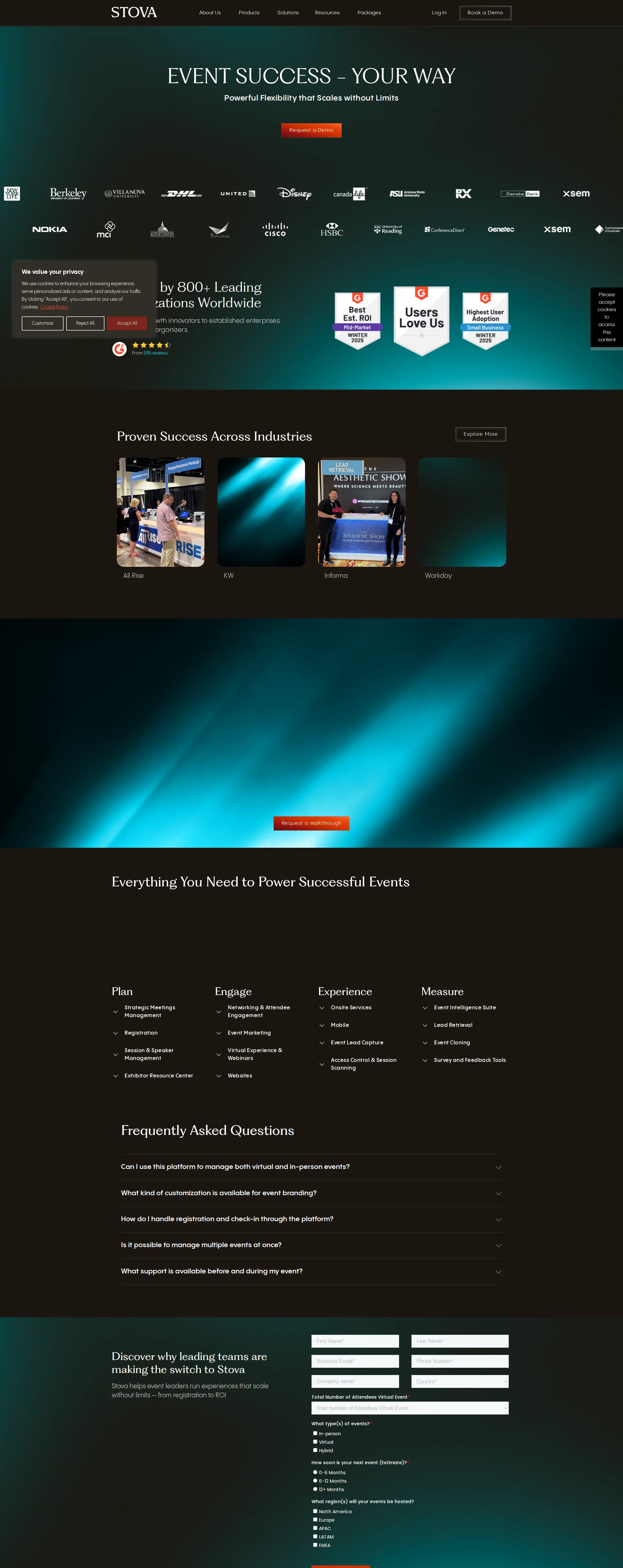 Aventri pricing page screenshot