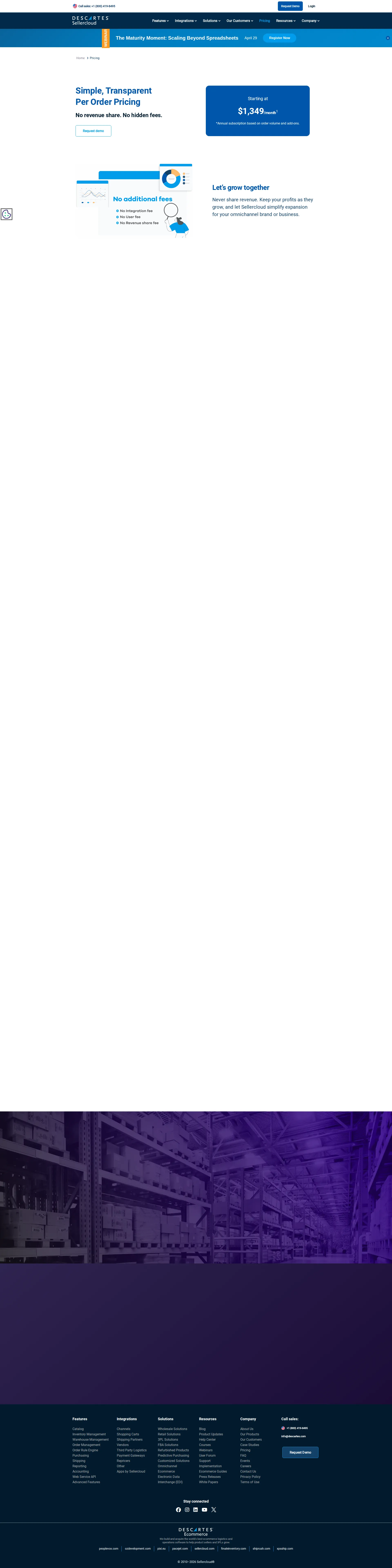 Sellercloud pricing page screenshot