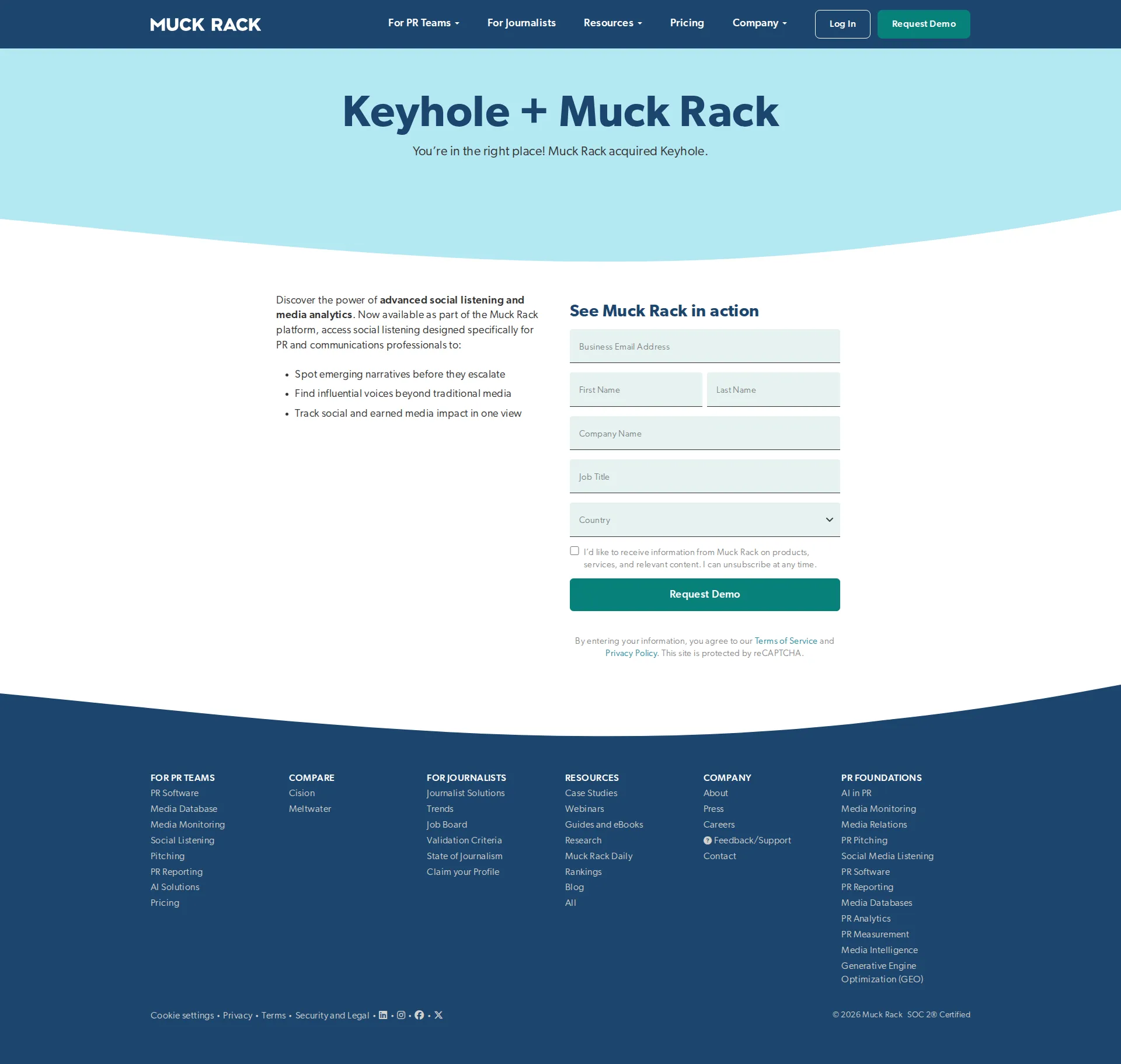 Keyhole pricing page screenshot