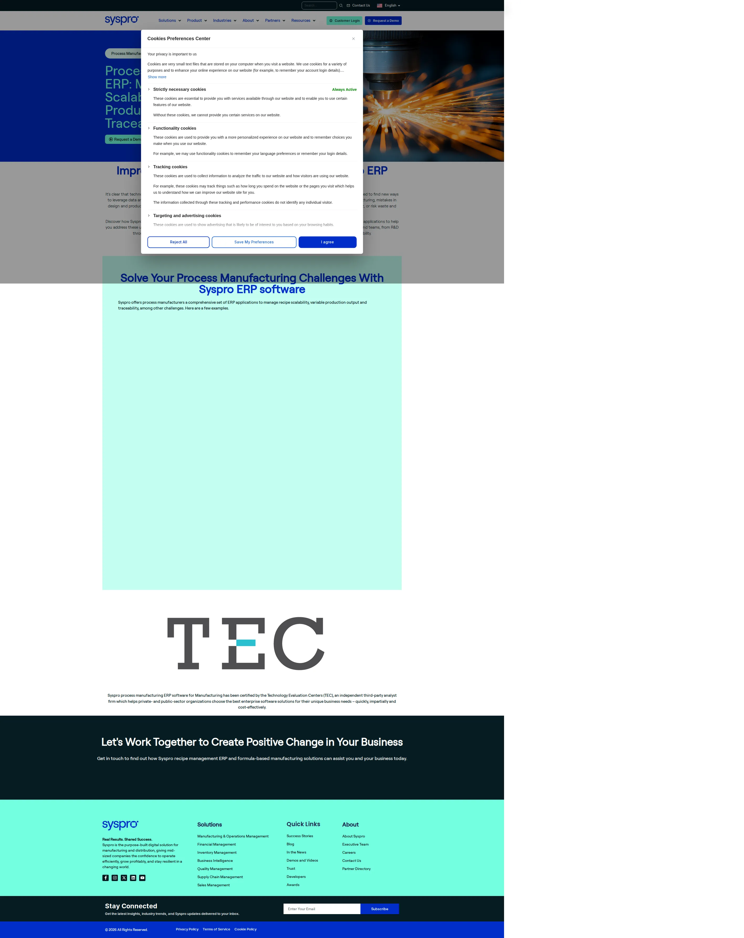 Syspro pricing page screenshot