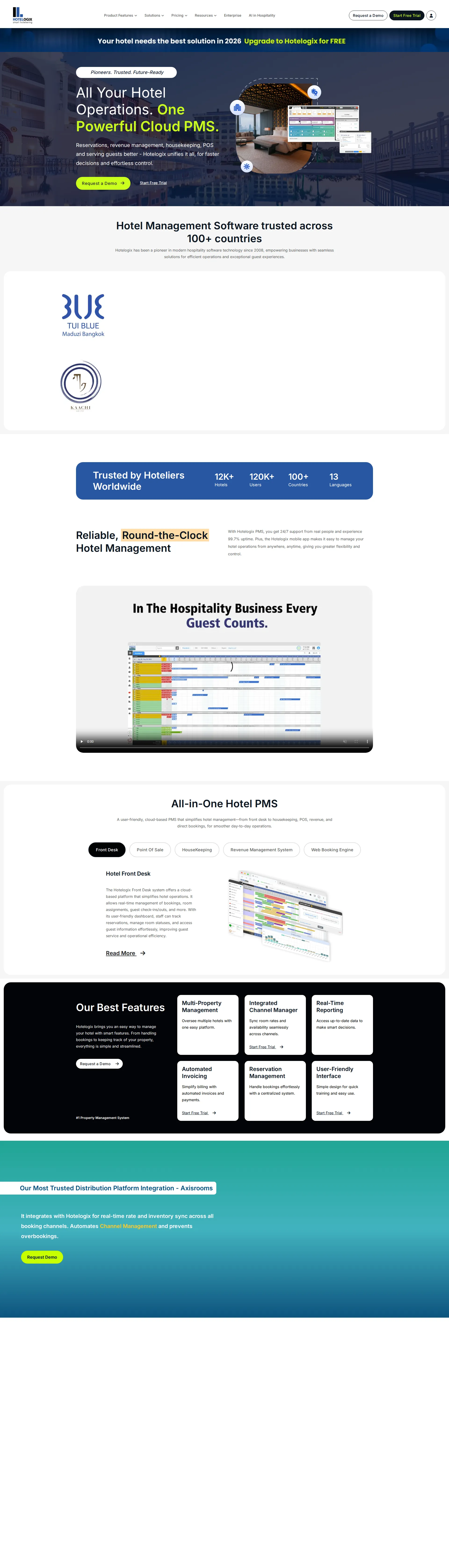 Hotelogix pricing page screenshot