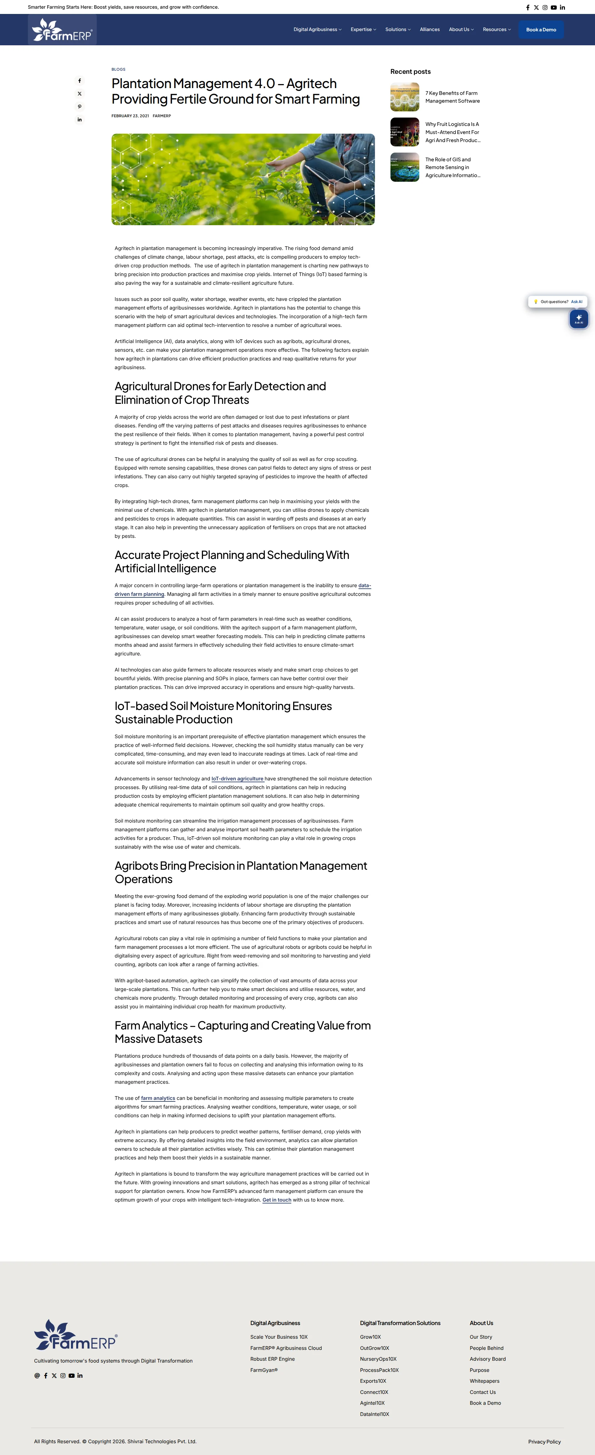 FarmERP pricing page screenshot