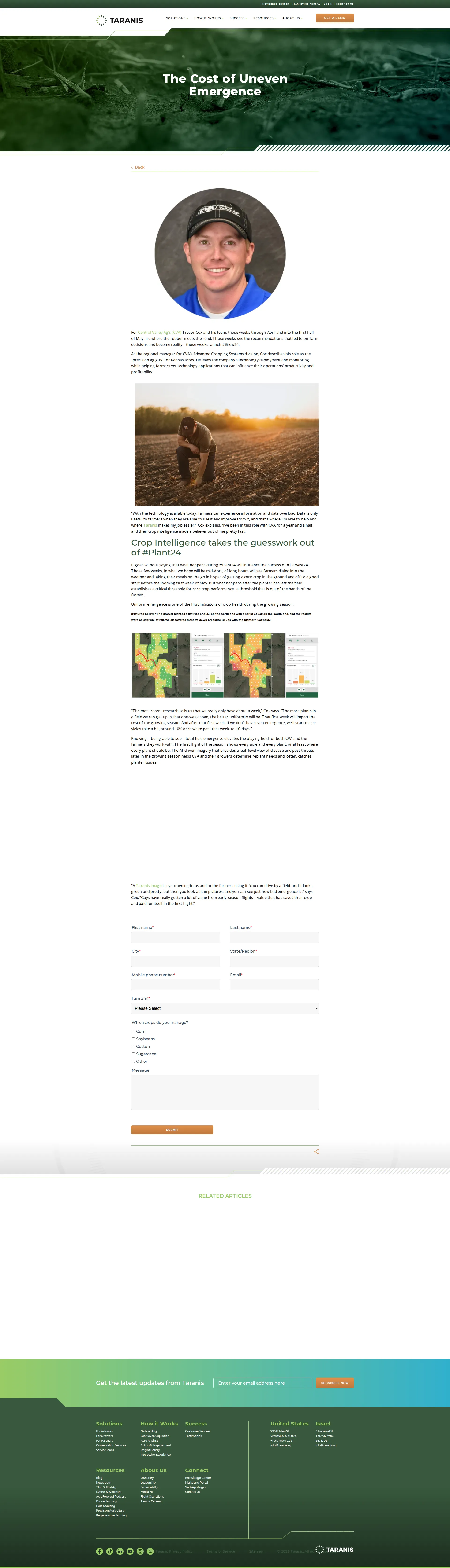 Taranis pricing page screenshot