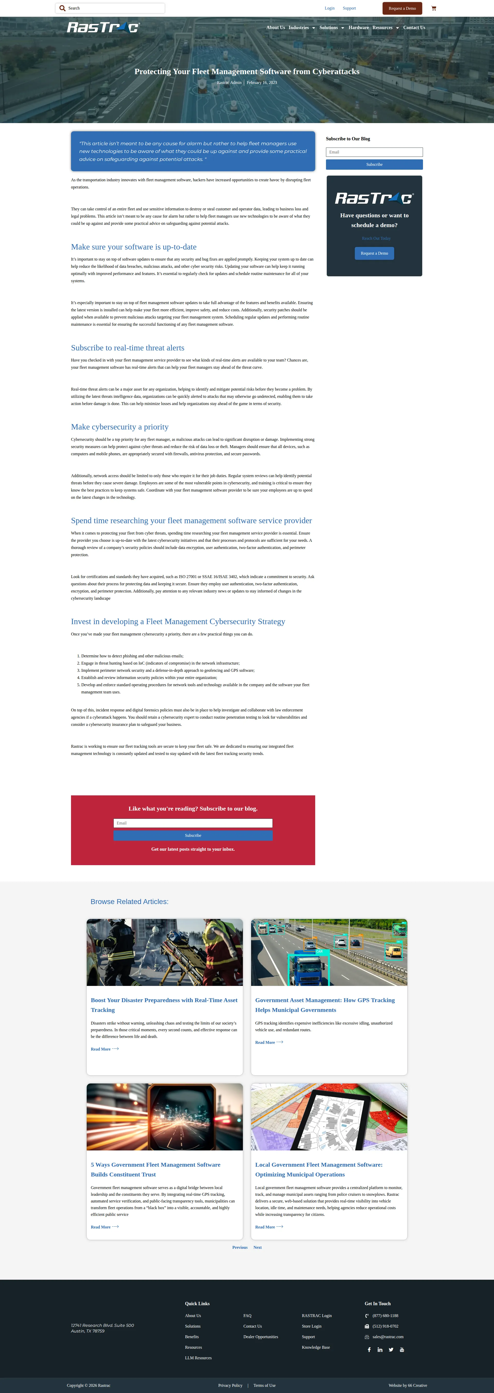 Rastrac pricing page screenshot