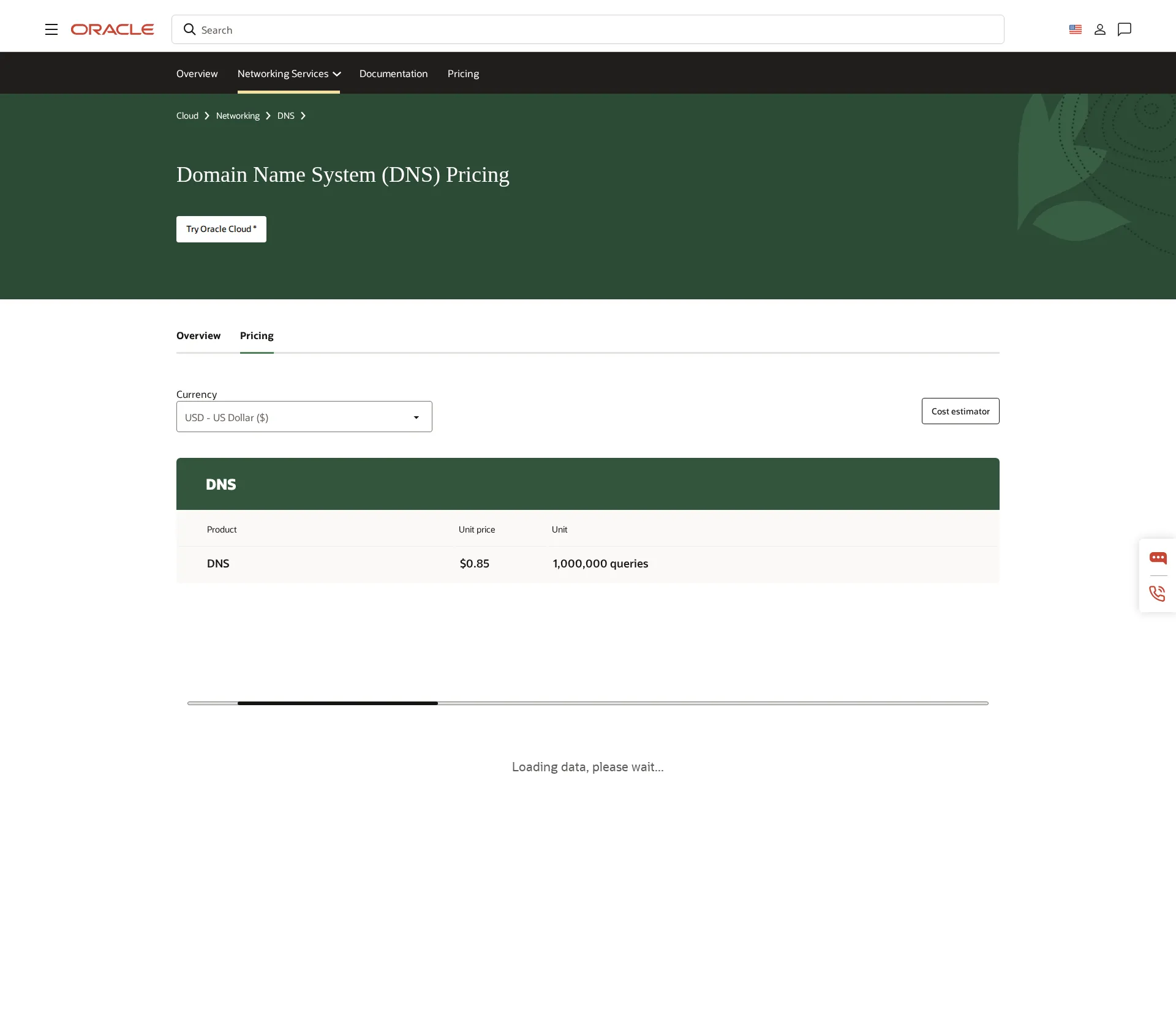 Dyn pricing page screenshot