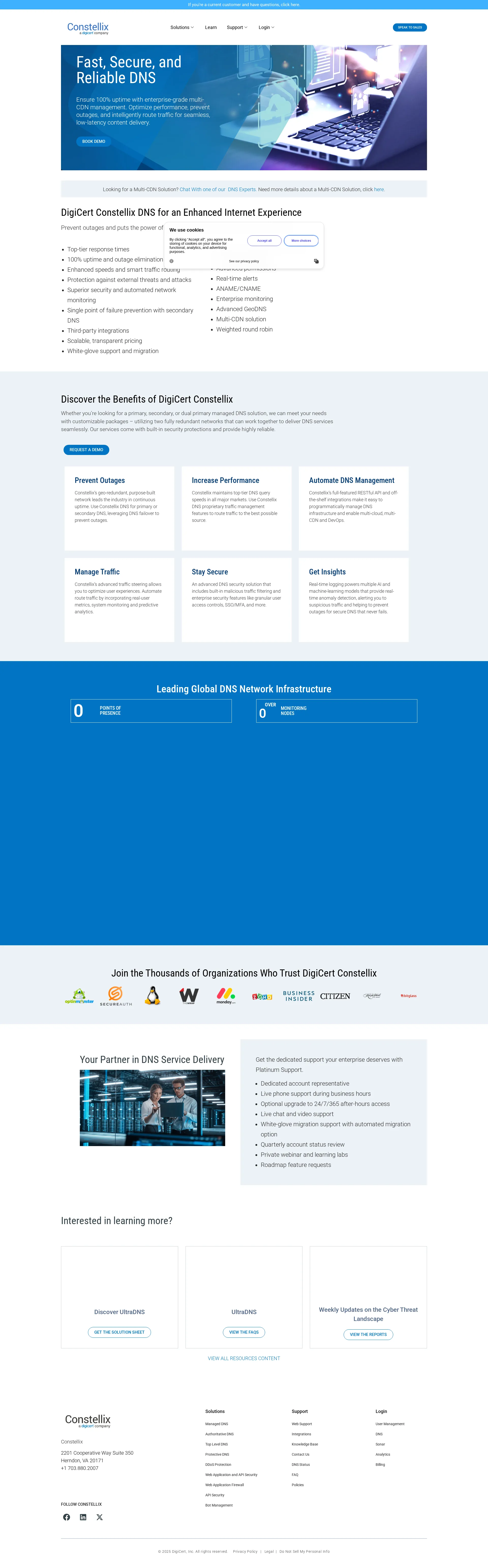 Constellix pricing page screenshot