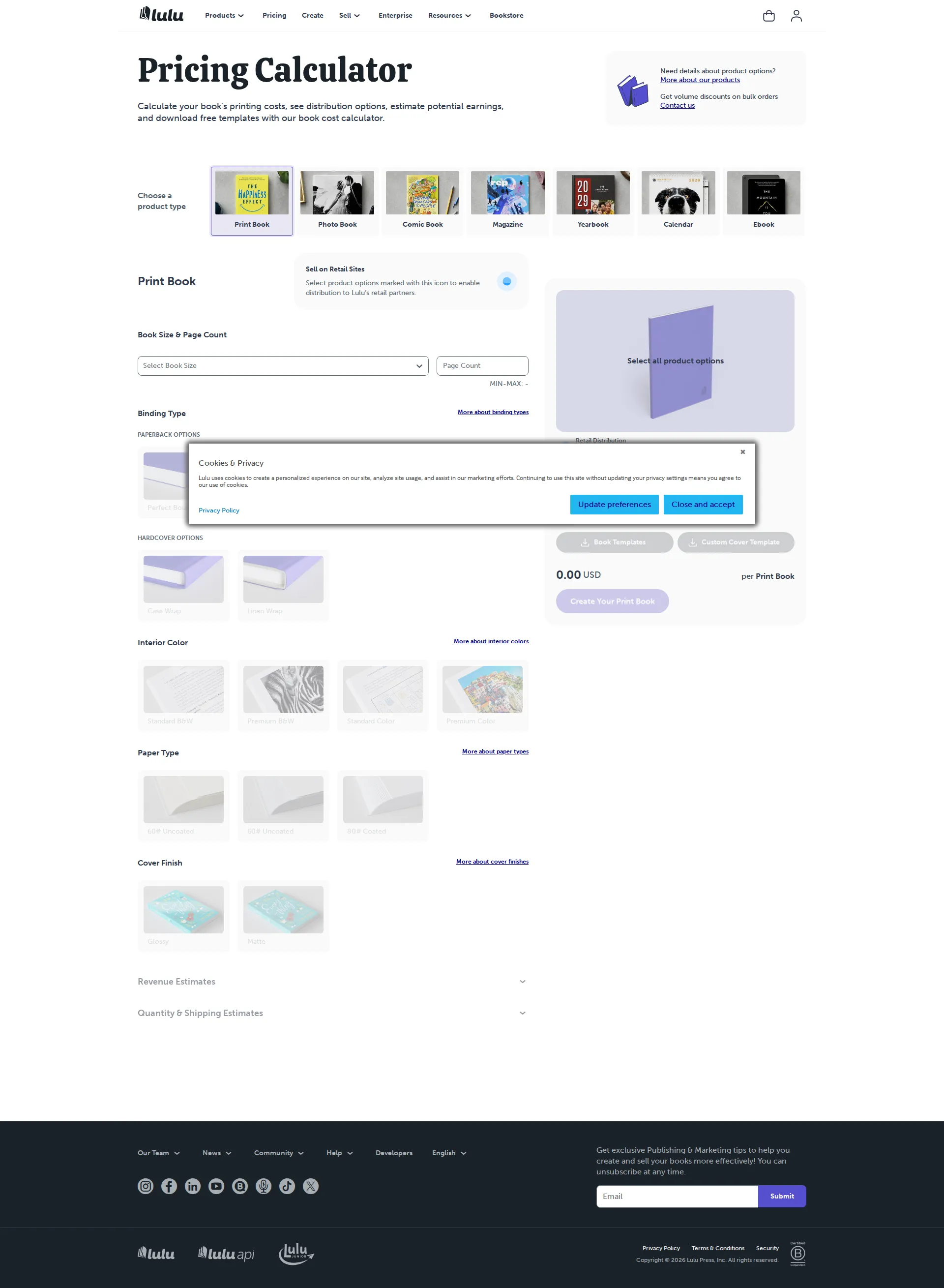 Lulu xPress pricing page screenshot