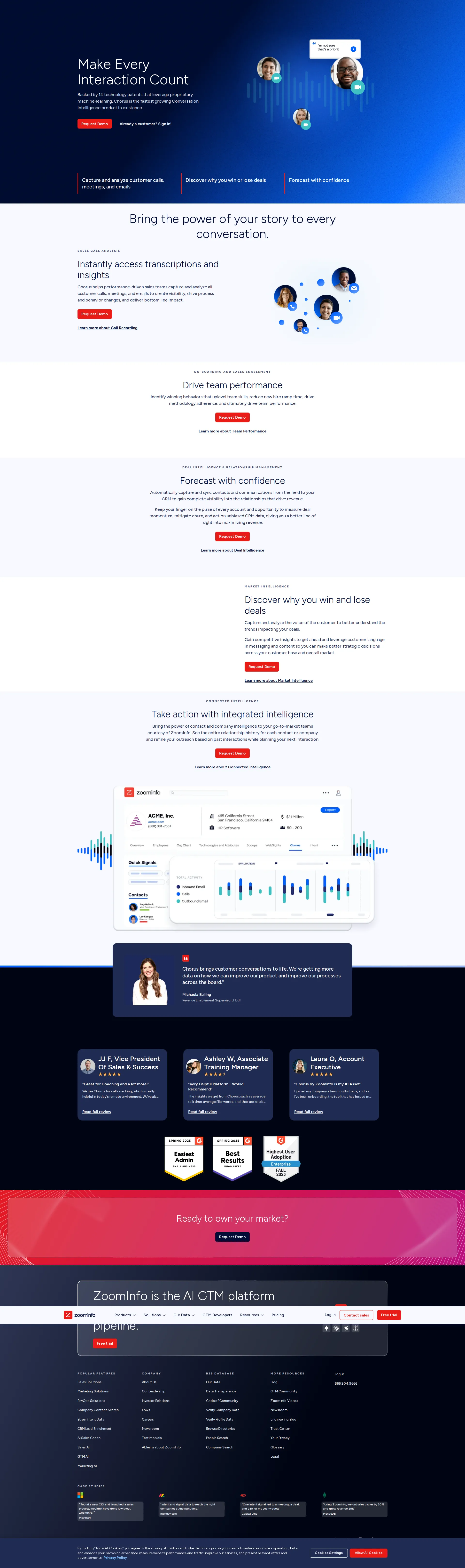 Chorus.ai pricing page screenshot