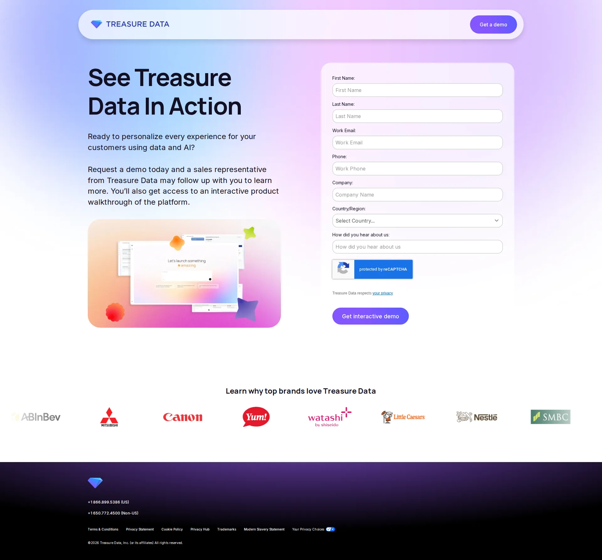 Arm Treasure Data pricing page screenshot