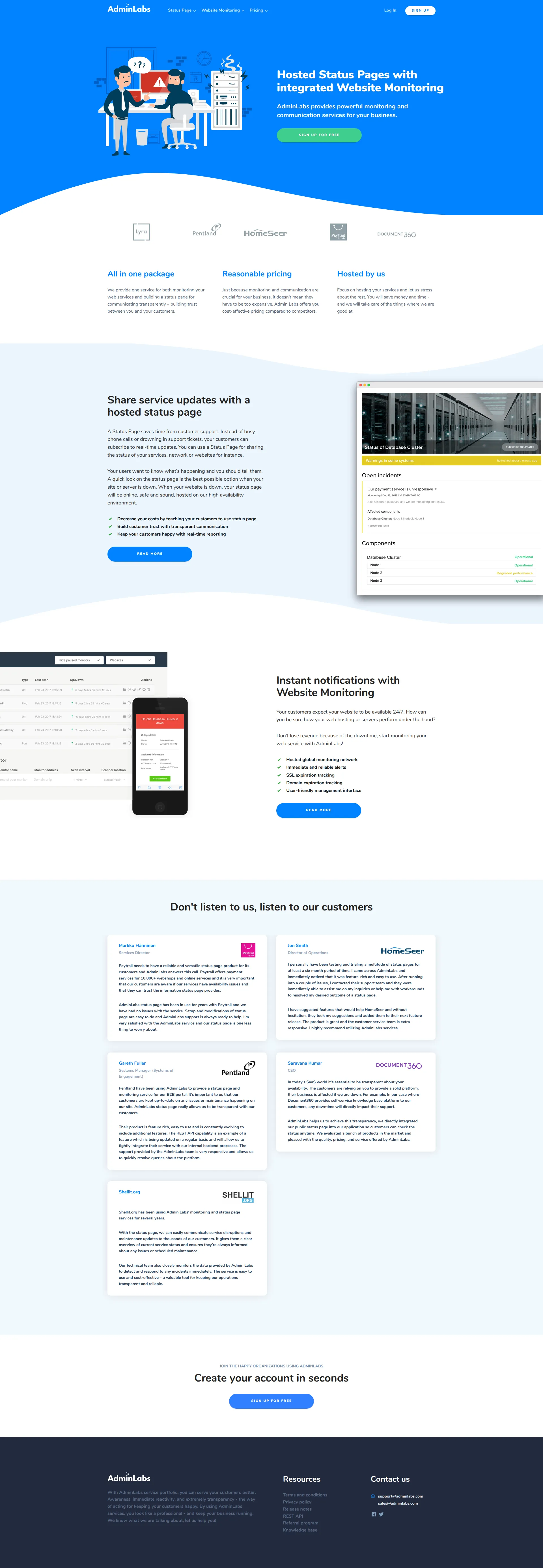 AdminLabs pricing page screenshot