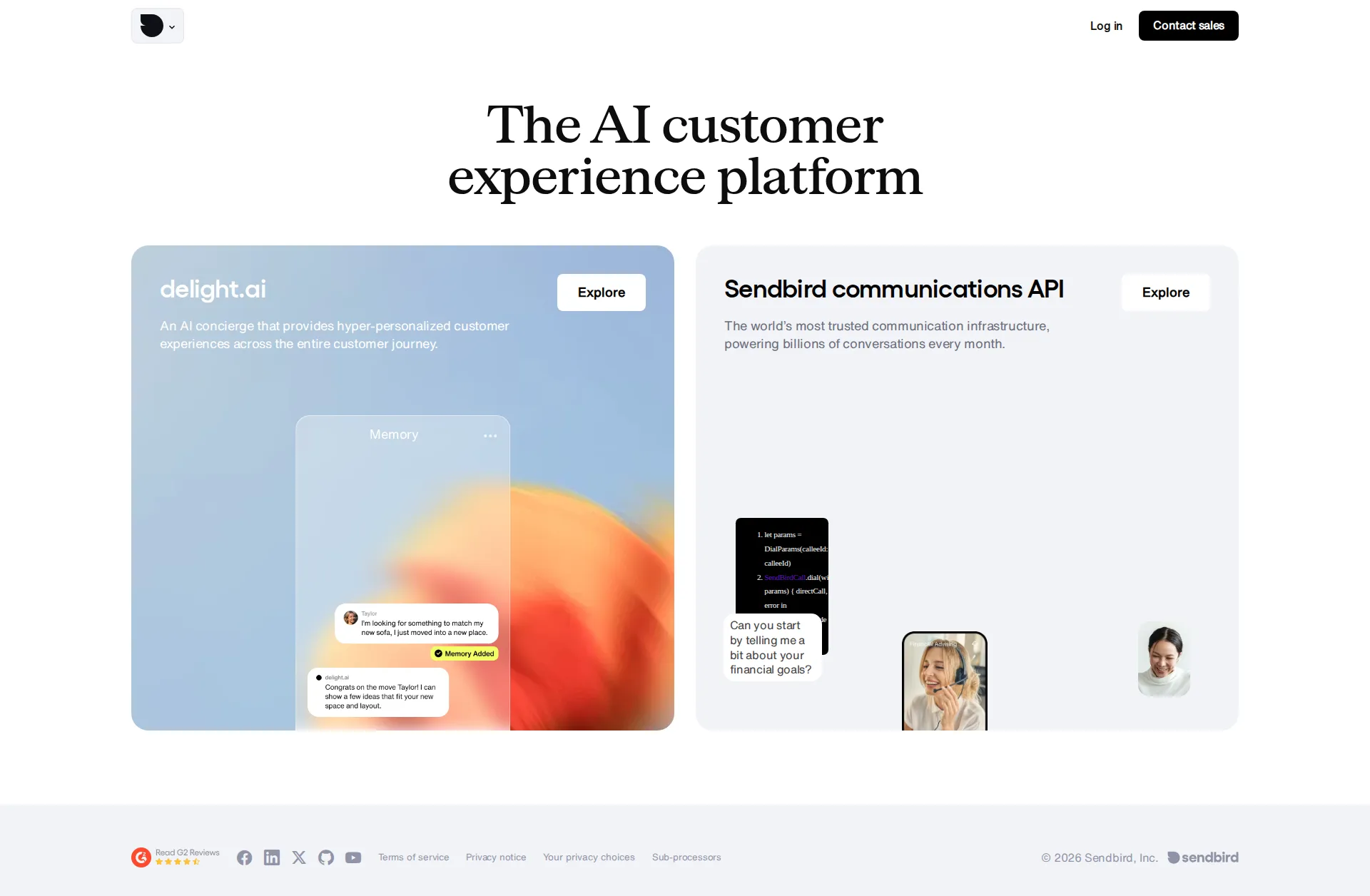 Sendbird pricing page screenshot