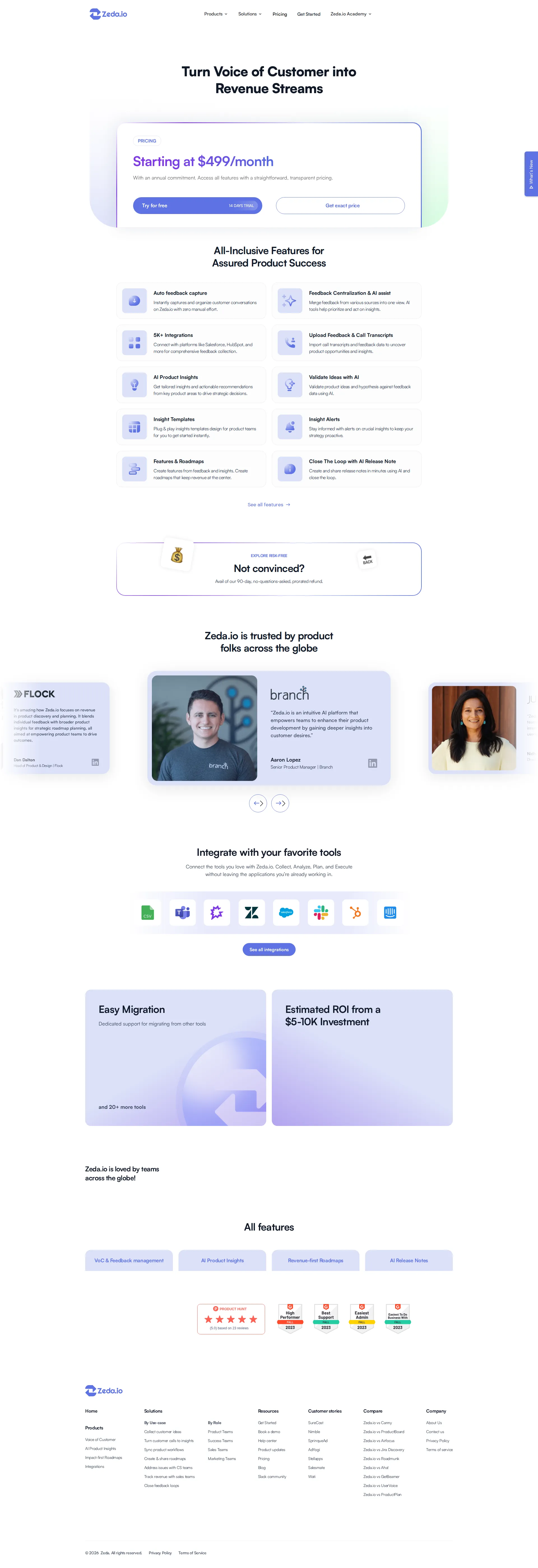 Zeda.io Pro pricing page screenshot