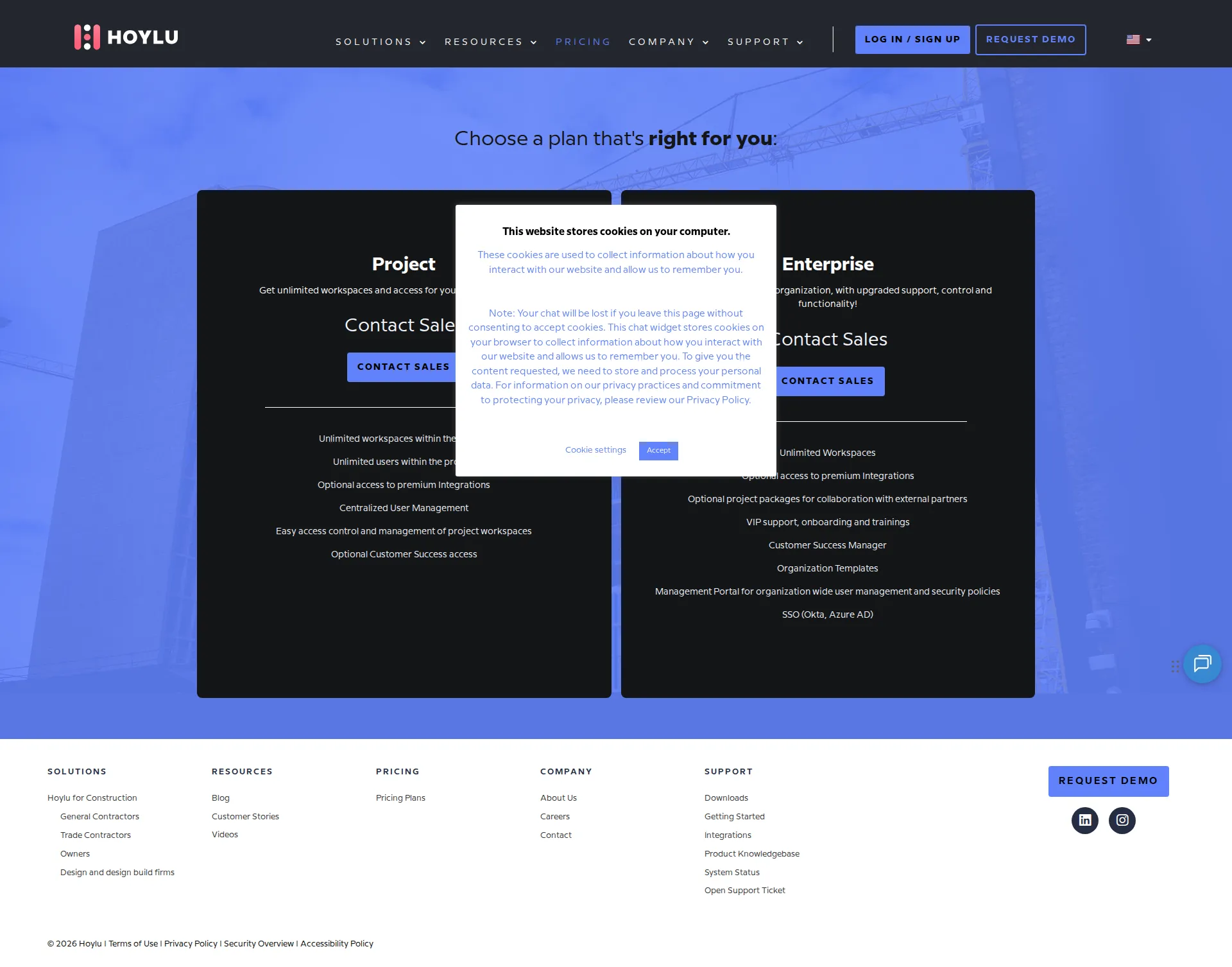 Hoylu pricing page screenshot
