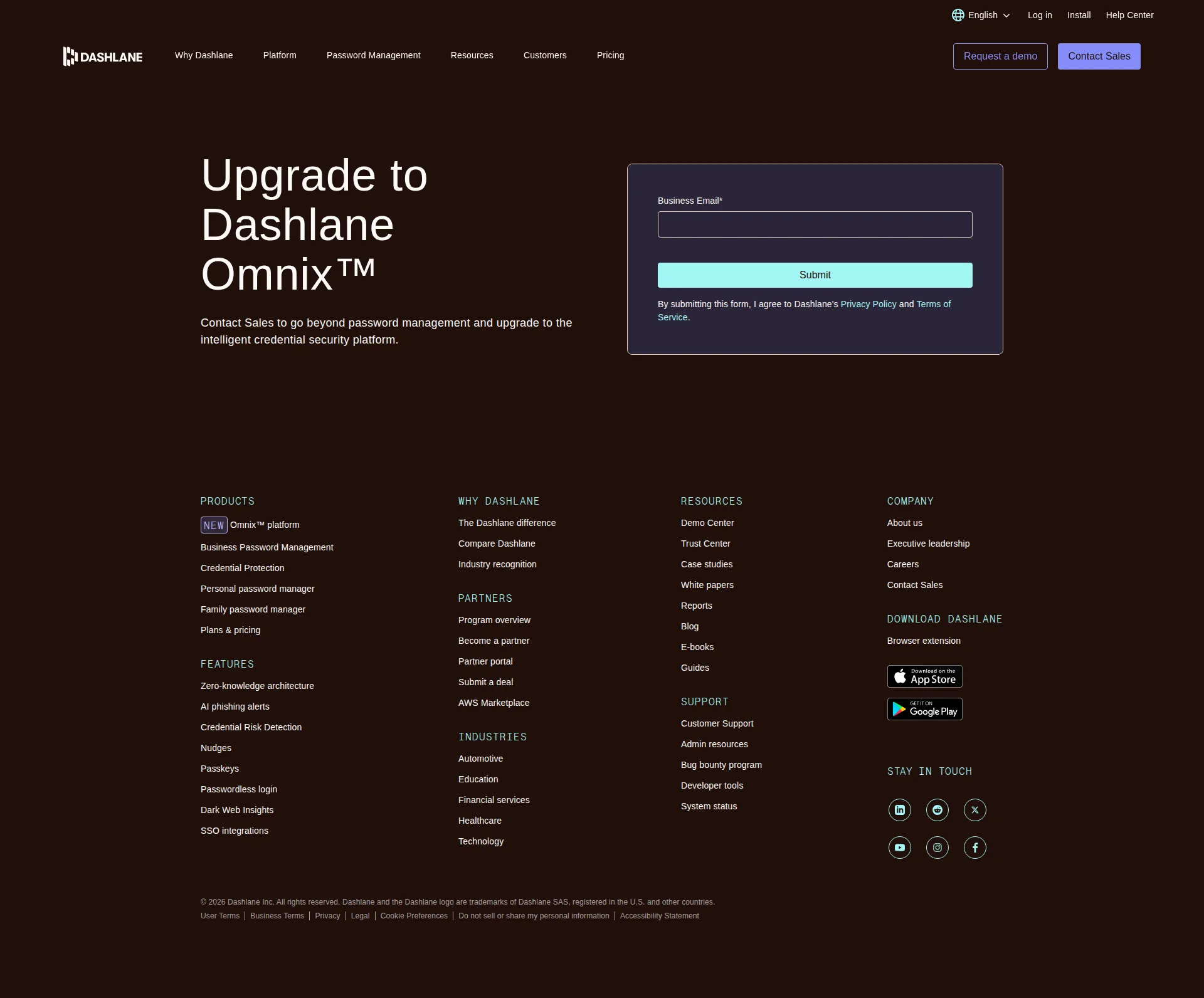 Dashlane Business pricing page screenshot